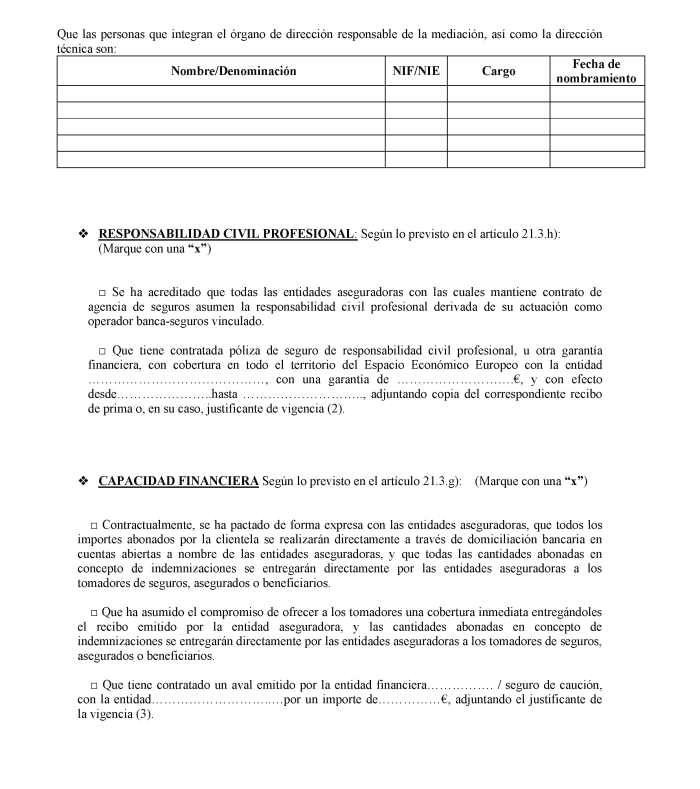 Modelo OBS 0.3 Declaración del representante legal del operador banca-seguros vinculado.