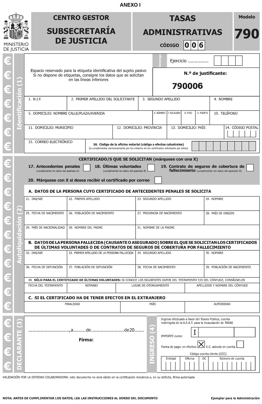 Descargar Modelo 790 Codigo 052 BOE.es Documento BOEA201610101