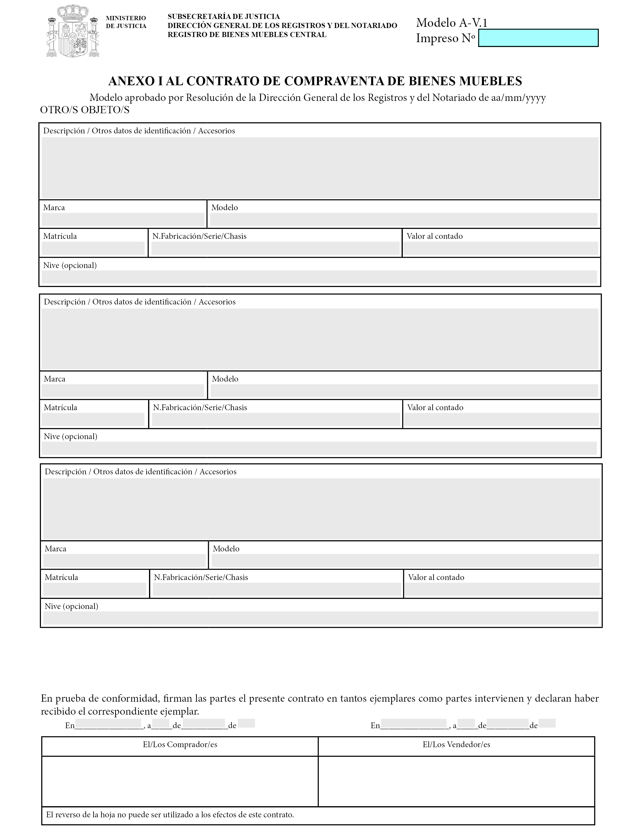 BOE-A-2017-2761 Resolución de 21 de febrero de 2017, de la Dirección  General de los Registros y del Notariado, por la que se aprueban los modelos  de contratos de bienes muebles de uso