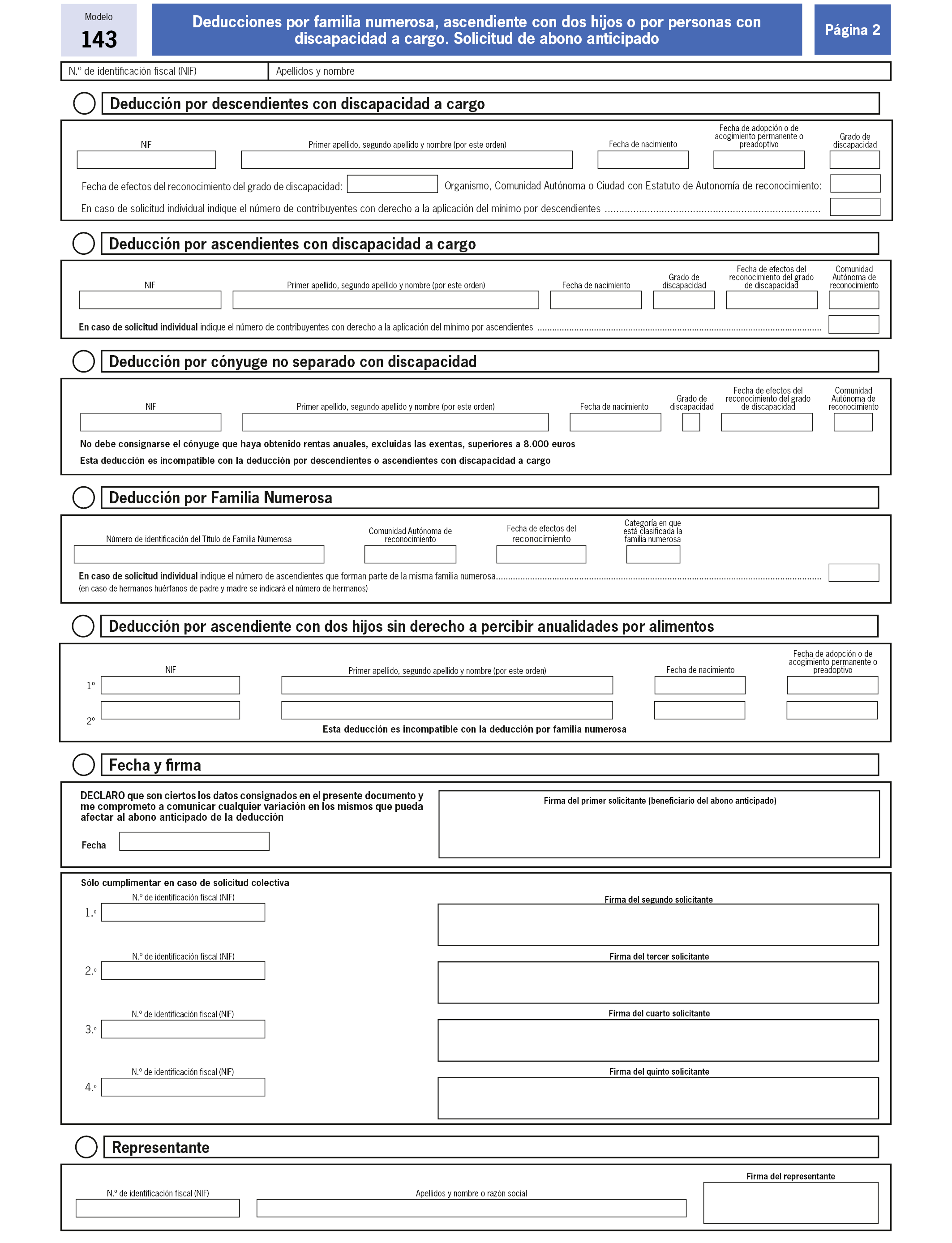 BOE-A-2018-10064 Orden HAC/763/2018, de 10 de julio, por la que se modifica  la Orden HAP/2486/2014, de 29 de diciembre, por la que se aprueba el modelo  143 para la solicitud del abono