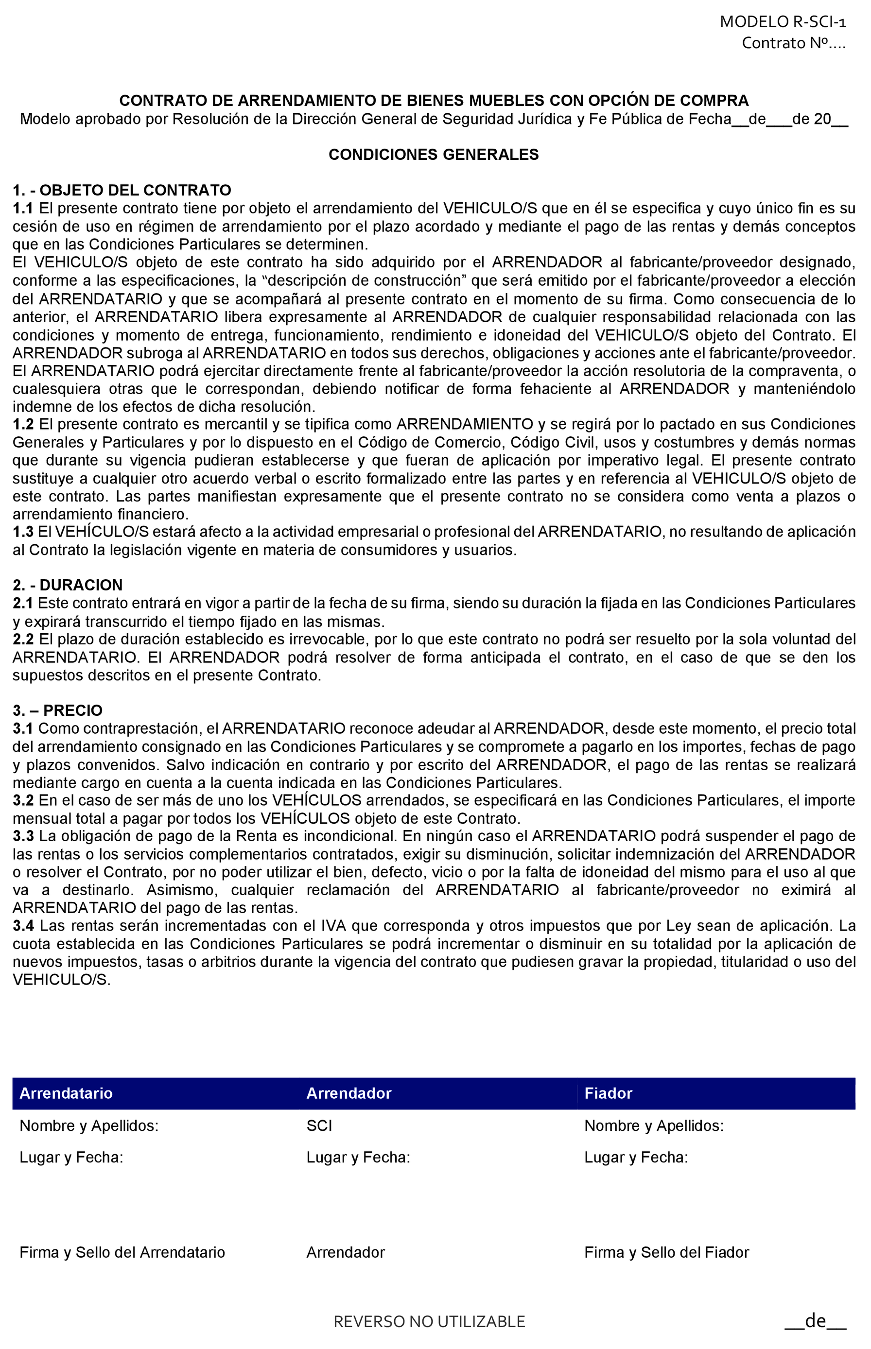 BOE-A-2021-20088 Resolución de 23 de noviembre de 2021, de la Dirección  General de Seguridad Jurídica y Fe Pública, por la que se aprueba el modelo  de contrato de arrendamiento de bienes muebles,