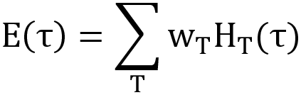 Fórmula dosis Efectiva comprometida E(τ)