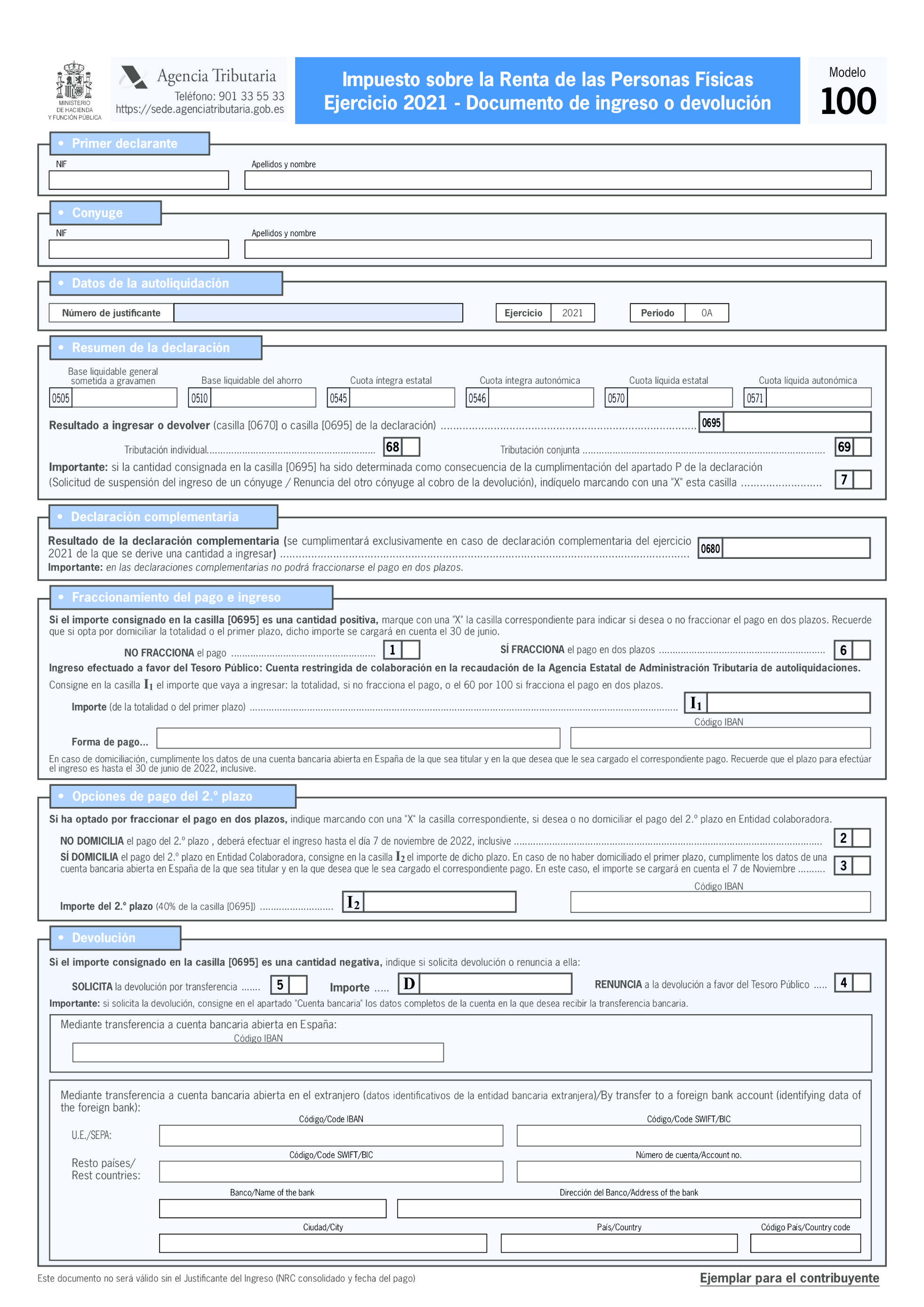 BOE-A-2022-4296 Orden HFP/207/2022, de 16 de marzo, por la que se aprueban  los modelos de declaración del Impuesto sobre la Renta de las Personas  Físicas y del Impuesto sobre el Patrimonio, ejercicio