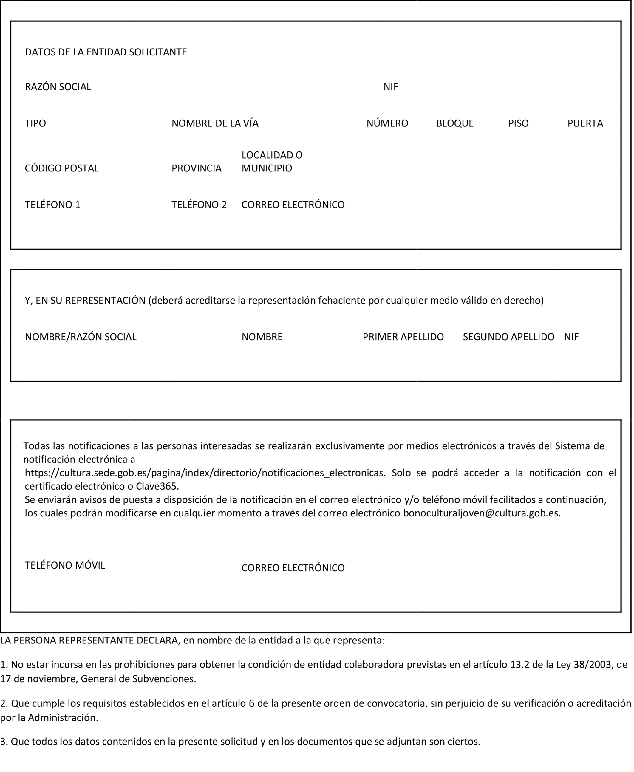 BOE-A-2023-11875 Orden CUD/496/2023, de 18 de mayo, por la que se convoca  el procedimiento de concurrencia para la selección de una entidad  colaboradora para la facilitación y gestión de los medios de