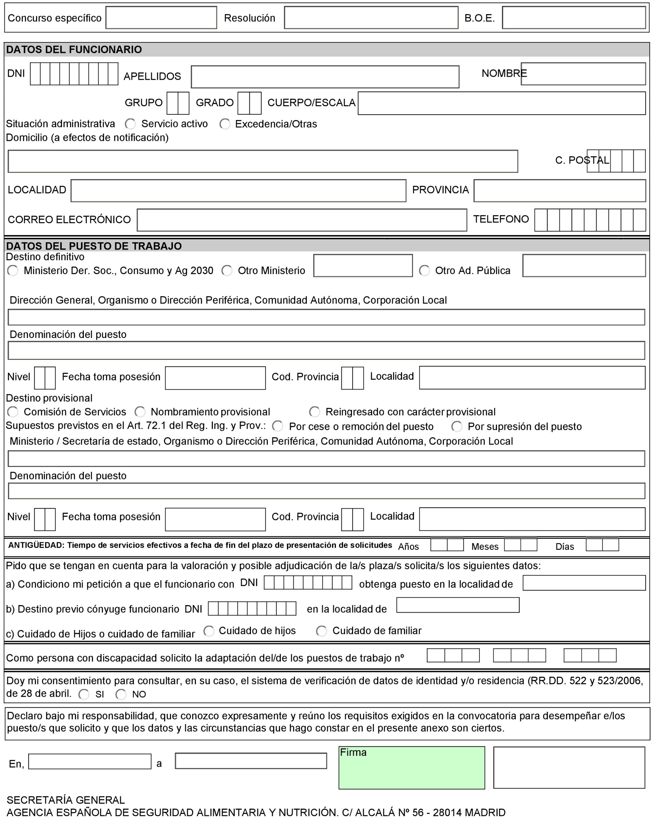 Imagen del artículo Resolución de 22 de agosto de 2024, de la Subsecretaría, por la que se convoca concurso específico para la provisión de puestos de trabajo en el Organismo Autónomo Agencia Española de Seguridad Alimentaria y Nutrición.
