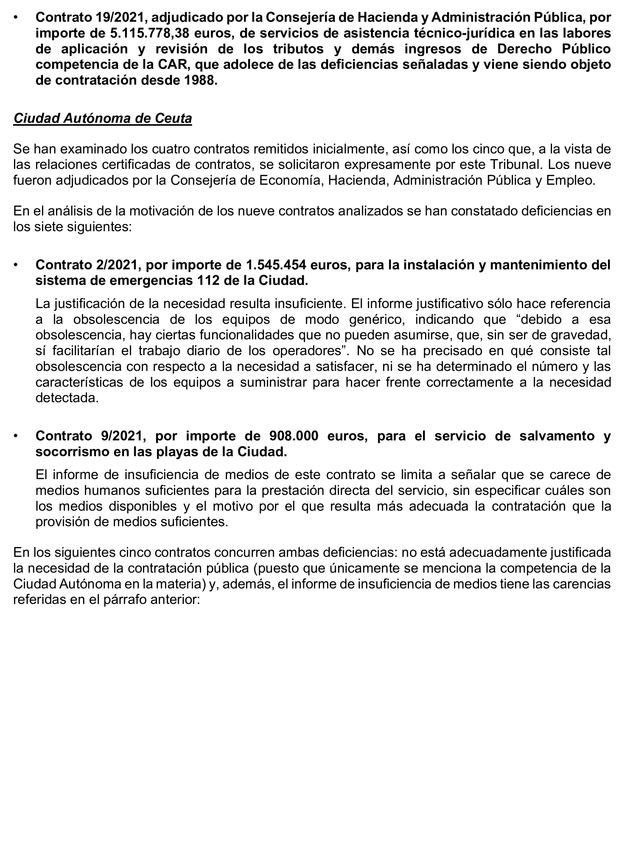 Imagen del artículo Resolución de 17 de septiembre de 2024, aprobada por la Comisión Mixta para las Relaciones con el Tribunal de Cuentas, en relación con el Informe de fiscalización de la contratación de las comunidades autónomas y ciudades autónomas sin órgano de control externo propio, ejercicio 2021.