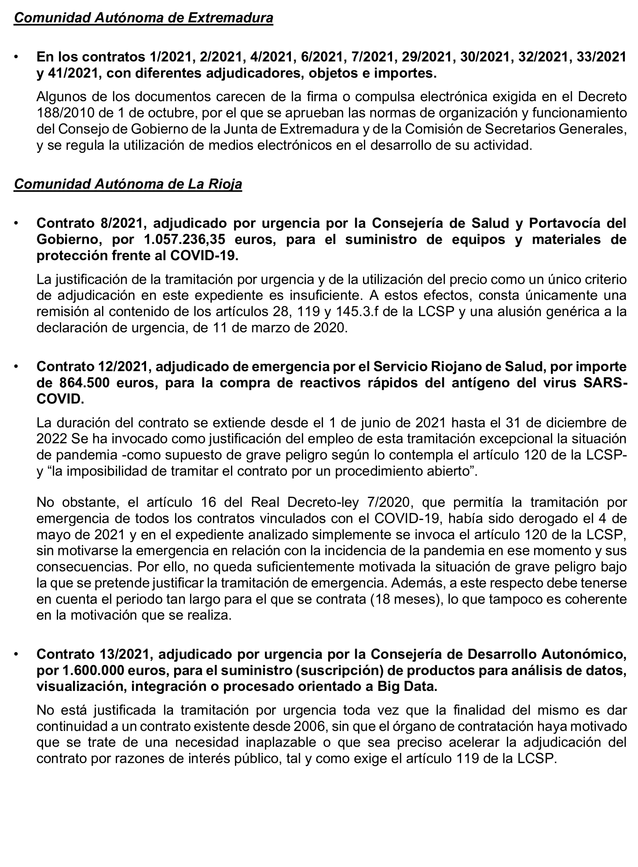 Imagen del artículo Resolución de 17 de septiembre de 2024, aprobada por la Comisión Mixta para las Relaciones con el Tribunal de Cuentas, en relación con el Informe de fiscalización de la contratación de las comunidades autónomas y ciudades autónomas sin órgano de control externo propio, ejercicio 2021.