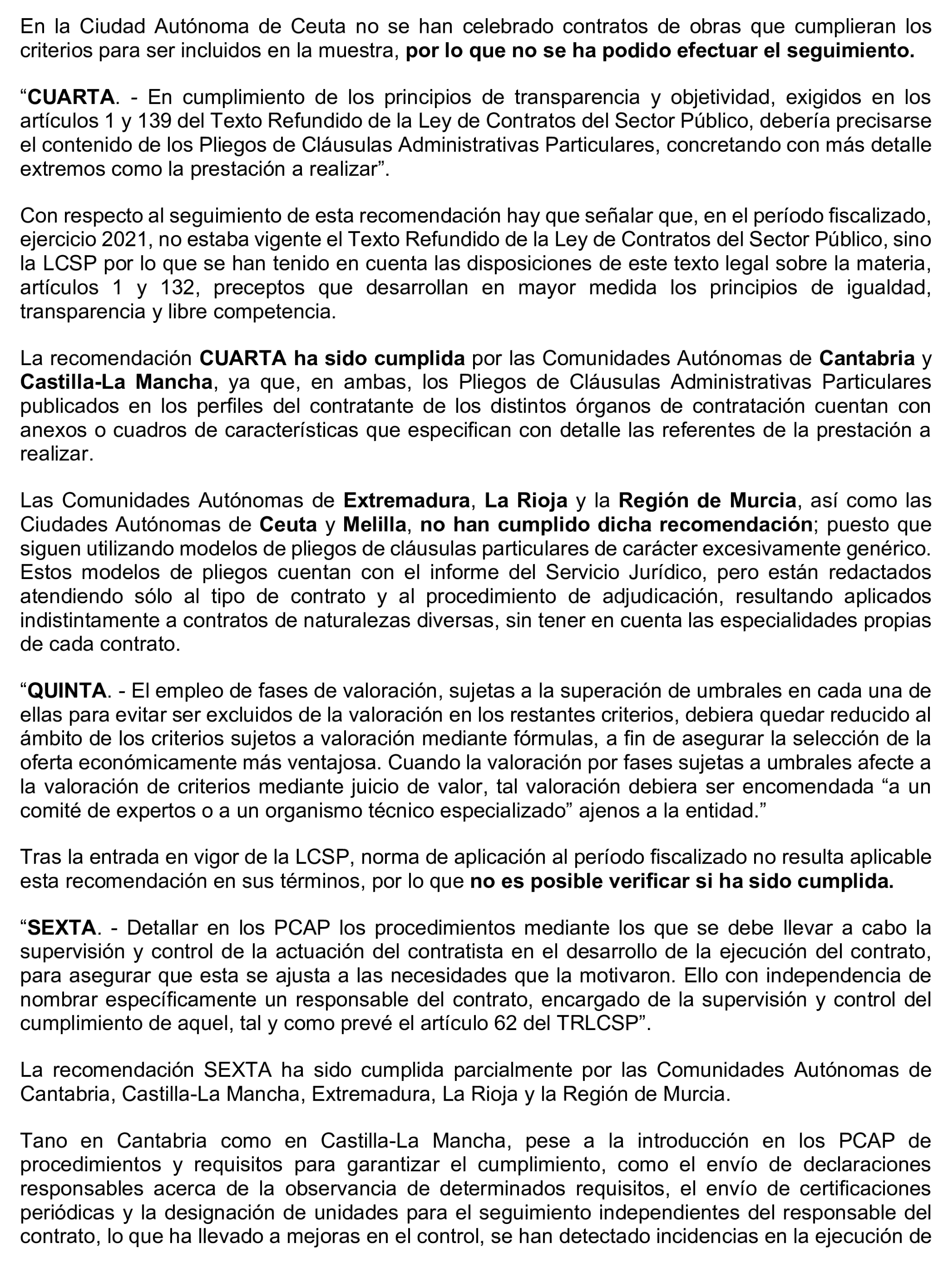 Imagen del artículo Resolución de 17 de septiembre de 2024, aprobada por la Comisión Mixta para las Relaciones con el Tribunal de Cuentas, en relación con el Informe de fiscalización de la contratación de las comunidades autónomas y ciudades autónomas sin órgano de control externo propio, ejercicio 2021.