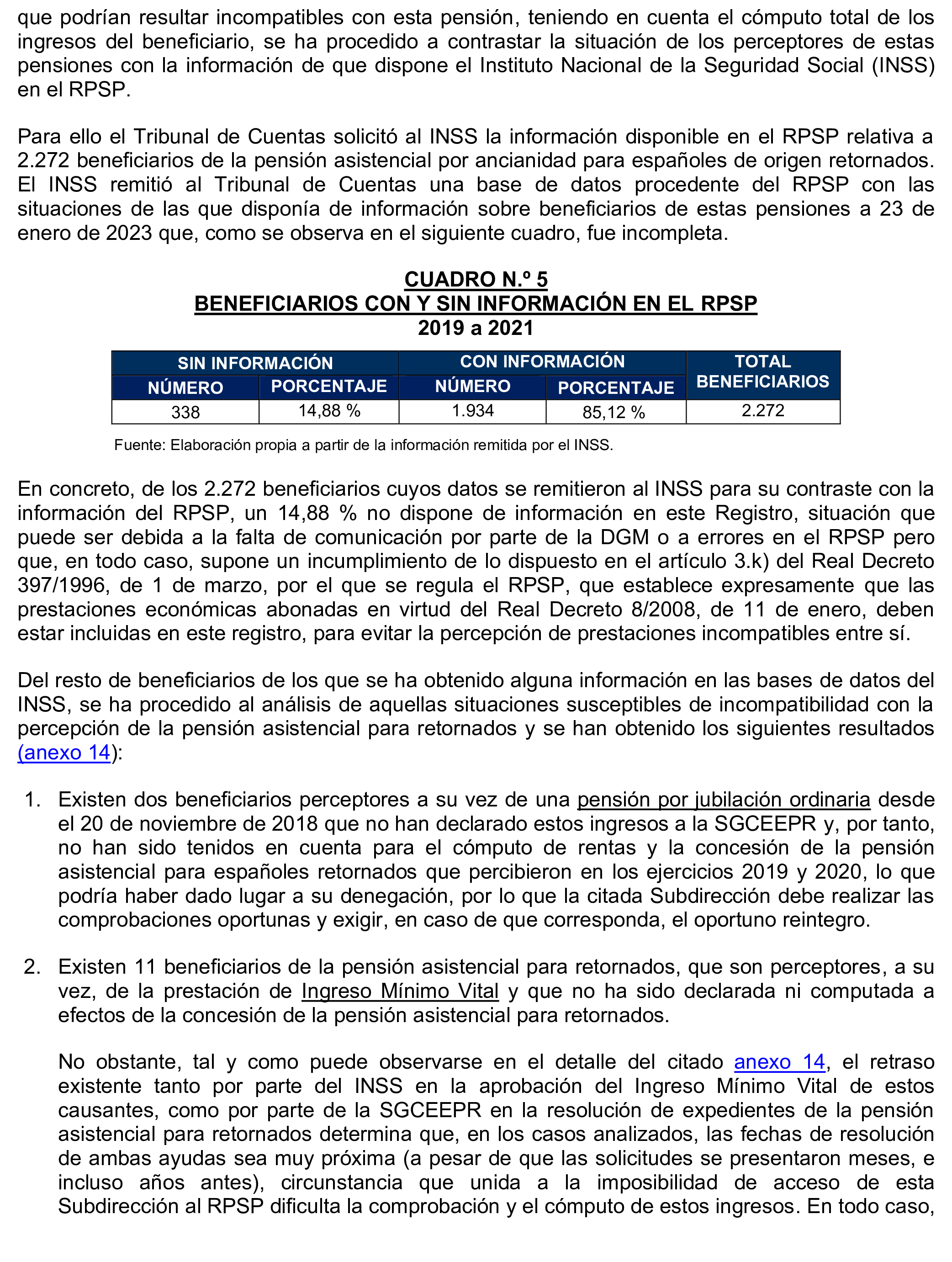 Imagen del artículo Resolución de 17 de septiembre de 2024, aprobada por la Comisión Mixta para las Relaciones con el Tribunal de Cuentas, en relación con el Informe de fiscalización de la gestión de las pensiones, prestaciones y ayudas justificadas en el ejercicio 2021 con cargo al Programa 231B «Acciones en favor de los emigrantes».