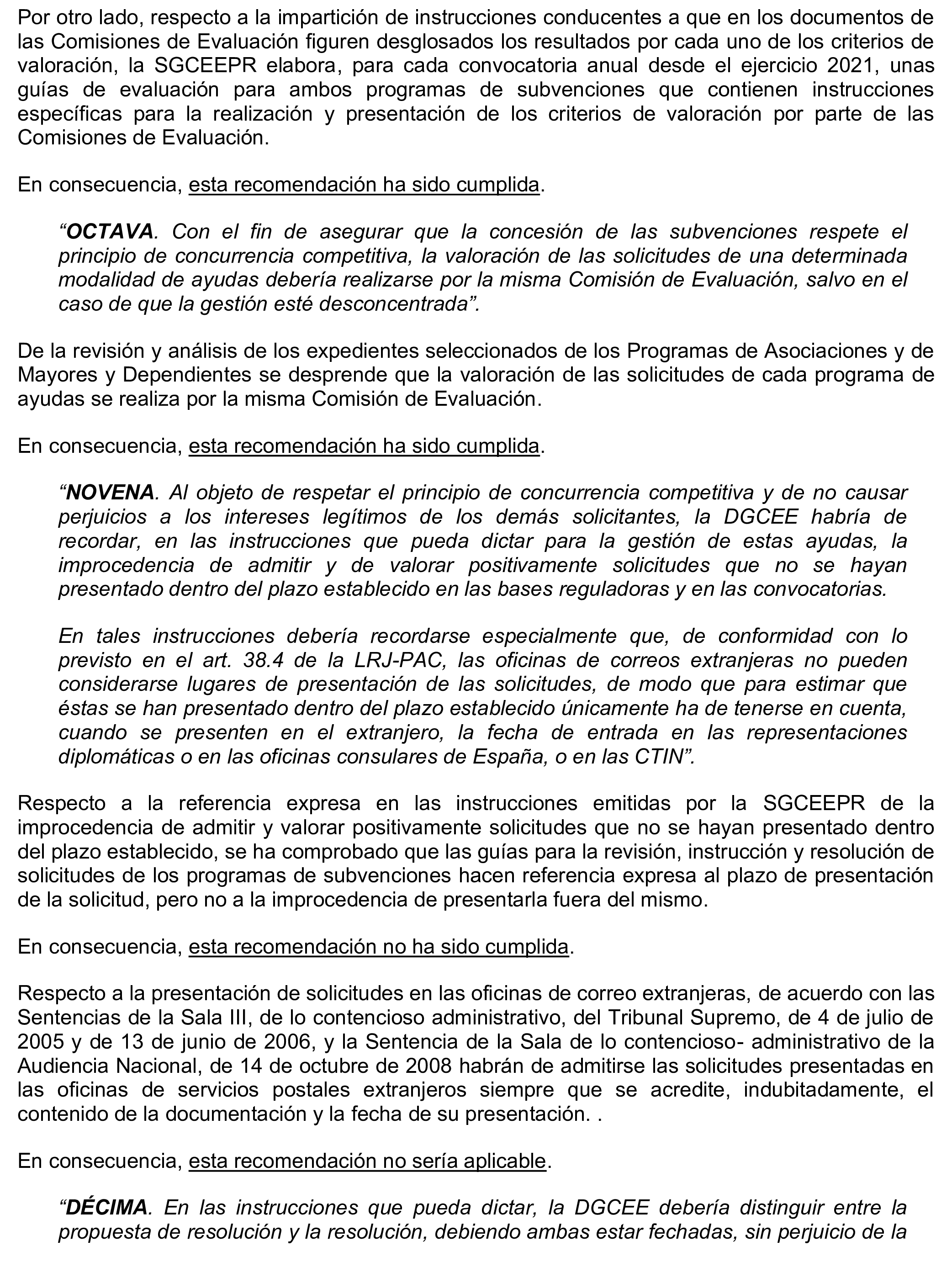 Imagen del artículo Resolución de 17 de septiembre de 2024, aprobada por la Comisión Mixta para las Relaciones con el Tribunal de Cuentas, en relación con el Informe de fiscalización de la gestión de las pensiones, prestaciones y ayudas justificadas en el ejercicio 2021 con cargo al Programa 231B «Acciones en favor de los emigrantes».