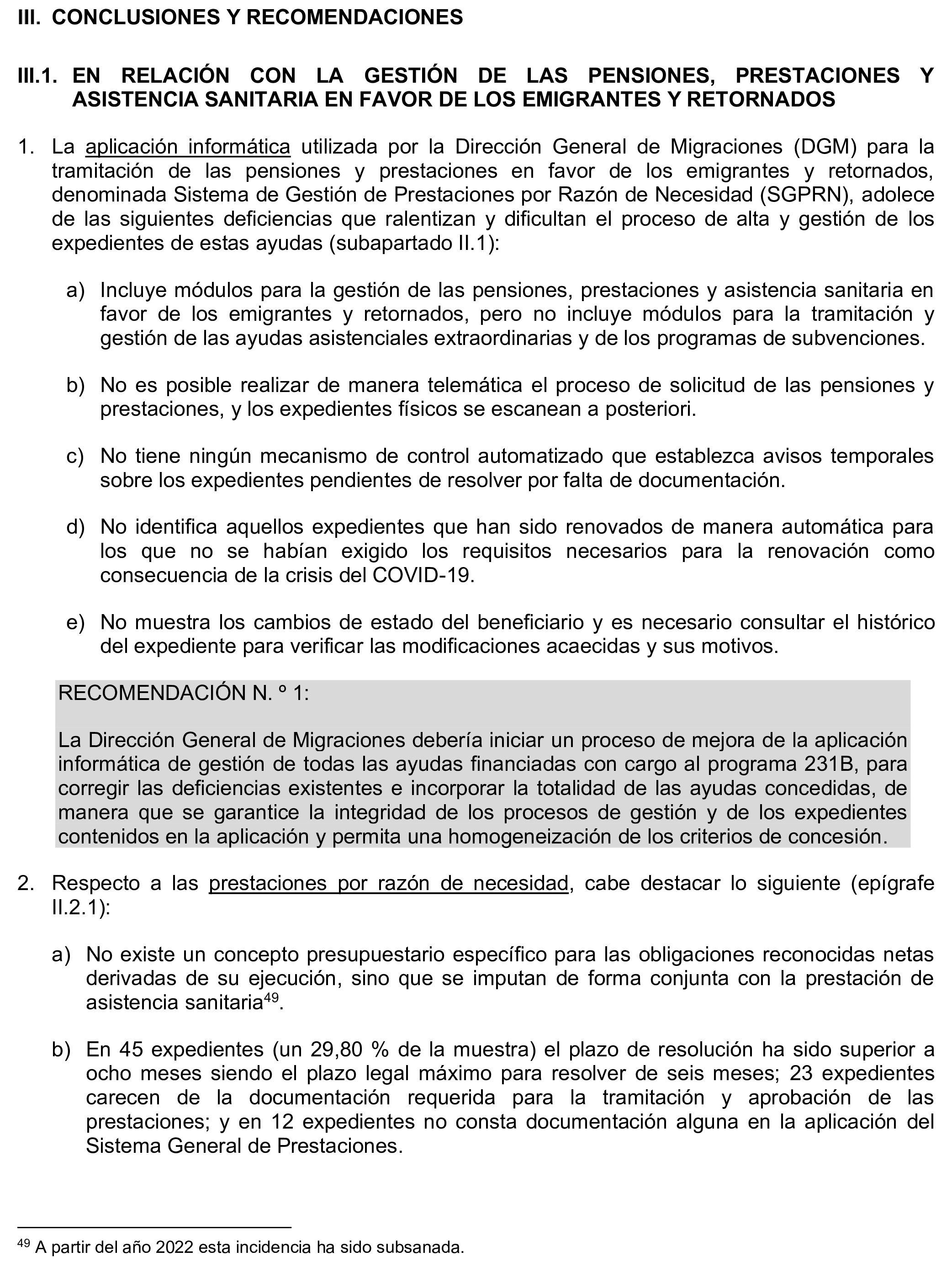 Imagen del artículo Resolución de 17 de septiembre de 2024, aprobada por la Comisión Mixta para las Relaciones con el Tribunal de Cuentas, en relación con el Informe de fiscalización de la gestión de las pensiones, prestaciones y ayudas justificadas en el ejercicio 2021 con cargo al Programa 231B «Acciones en favor de los emigrantes».