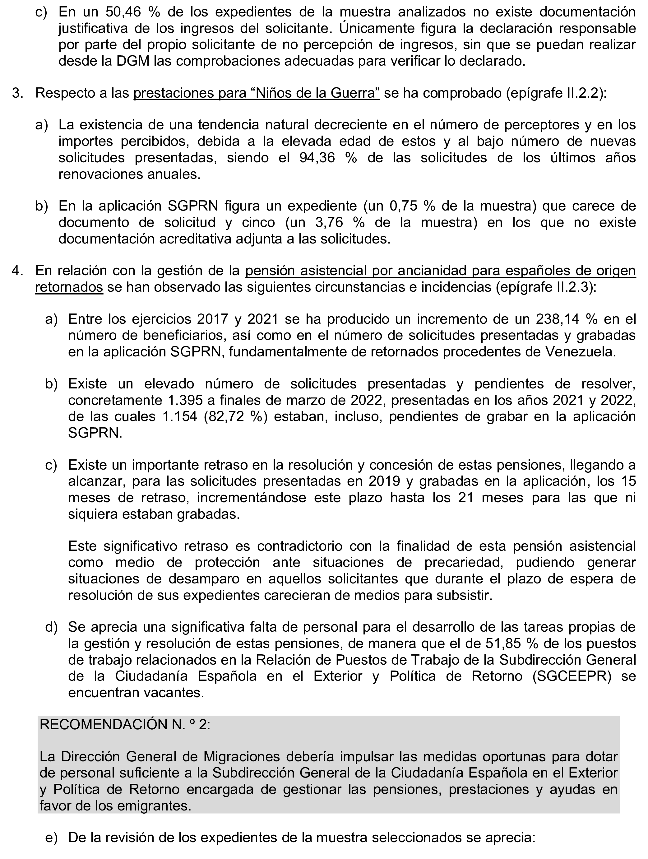 Imagen del artículo Resolución de 17 de septiembre de 2024, aprobada por la Comisión Mixta para las Relaciones con el Tribunal de Cuentas, en relación con el Informe de fiscalización de la gestión de las pensiones, prestaciones y ayudas justificadas en el ejercicio 2021 con cargo al Programa 231B «Acciones en favor de los emigrantes».