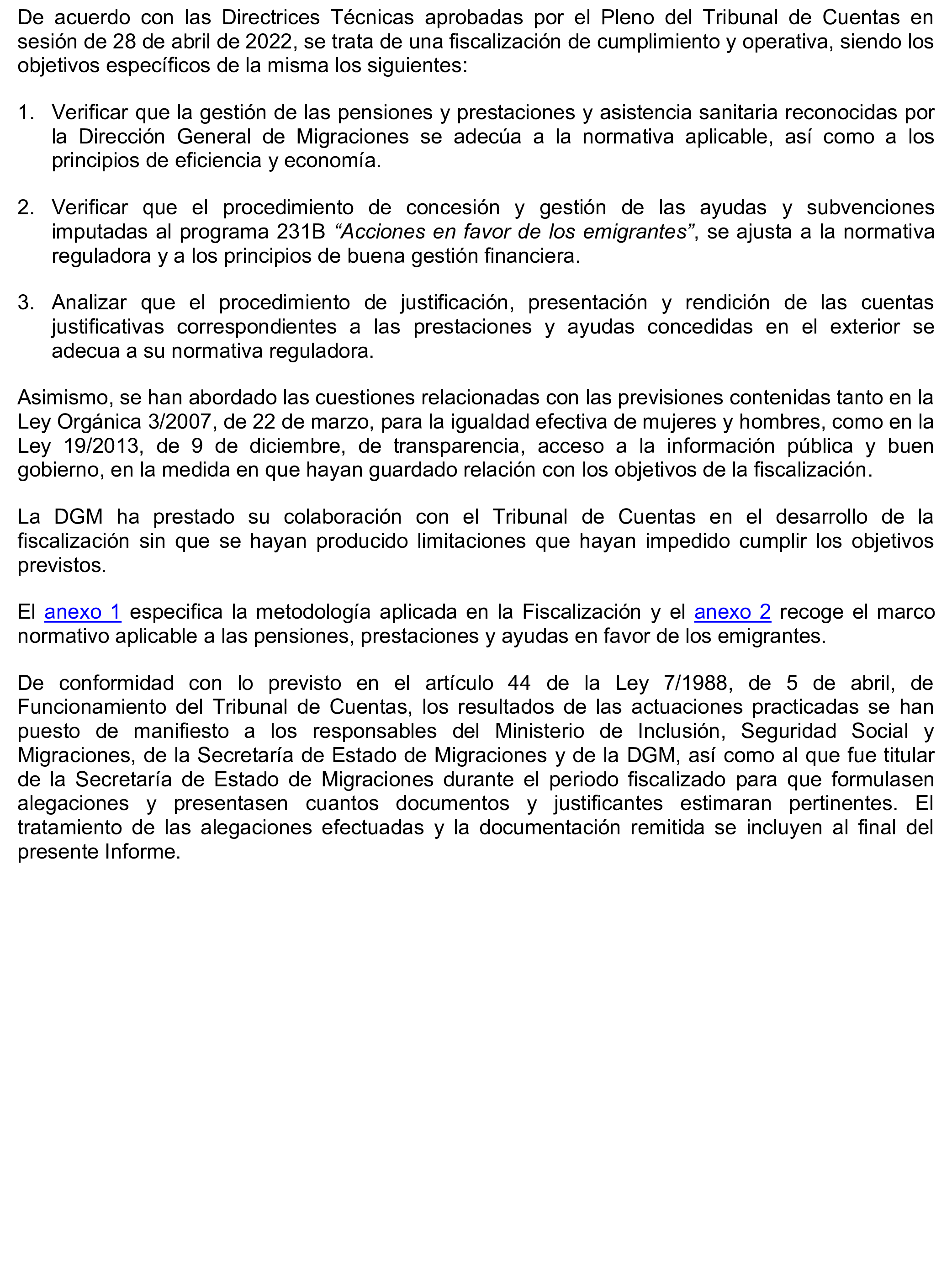 Imagen del artículo Resolución de 17 de septiembre de 2024, aprobada por la Comisión Mixta para las Relaciones con el Tribunal de Cuentas, en relación con el Informe de fiscalización de la gestión de las pensiones, prestaciones y ayudas justificadas en el ejercicio 2021 con cargo al Programa 231B «Acciones en favor de los emigrantes».