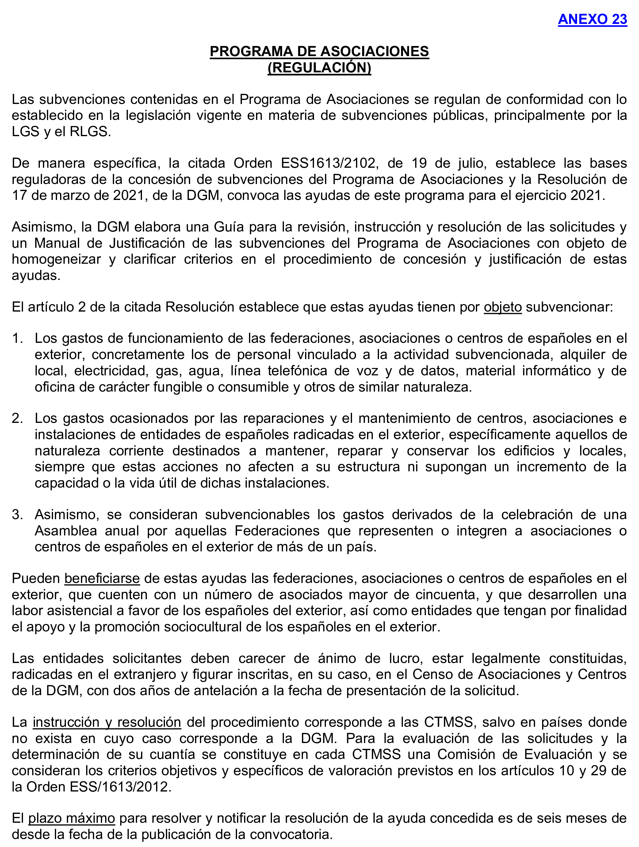Imagen del artículo Resolución de 17 de septiembre de 2024, aprobada por la Comisión Mixta para las Relaciones con el Tribunal de Cuentas, en relación con el Informe de fiscalización de la gestión de las pensiones, prestaciones y ayudas justificadas en el ejercicio 2021 con cargo al Programa 231B «Acciones en favor de los emigrantes».