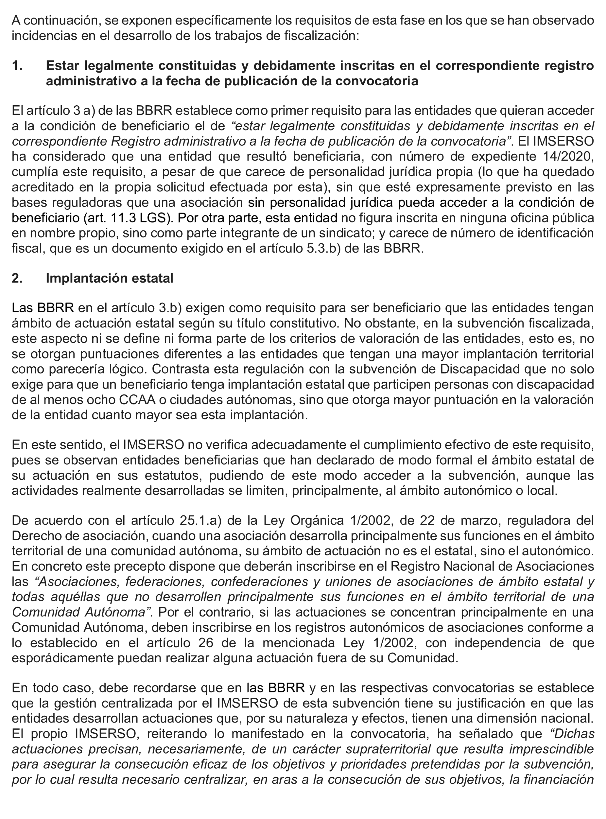 Imagen del artículo Resolución de 17 de septiembre de 2024, aprobada por la Comisión Mixta para las Relaciones con el Tribunal de Cuentas, en relación con el Informe de fiscalización de las subvenciones de régimen general concedidas por el Instituto de Mayores y Servicios Sociales en el área de atención a mayores, ejercicio 2020.