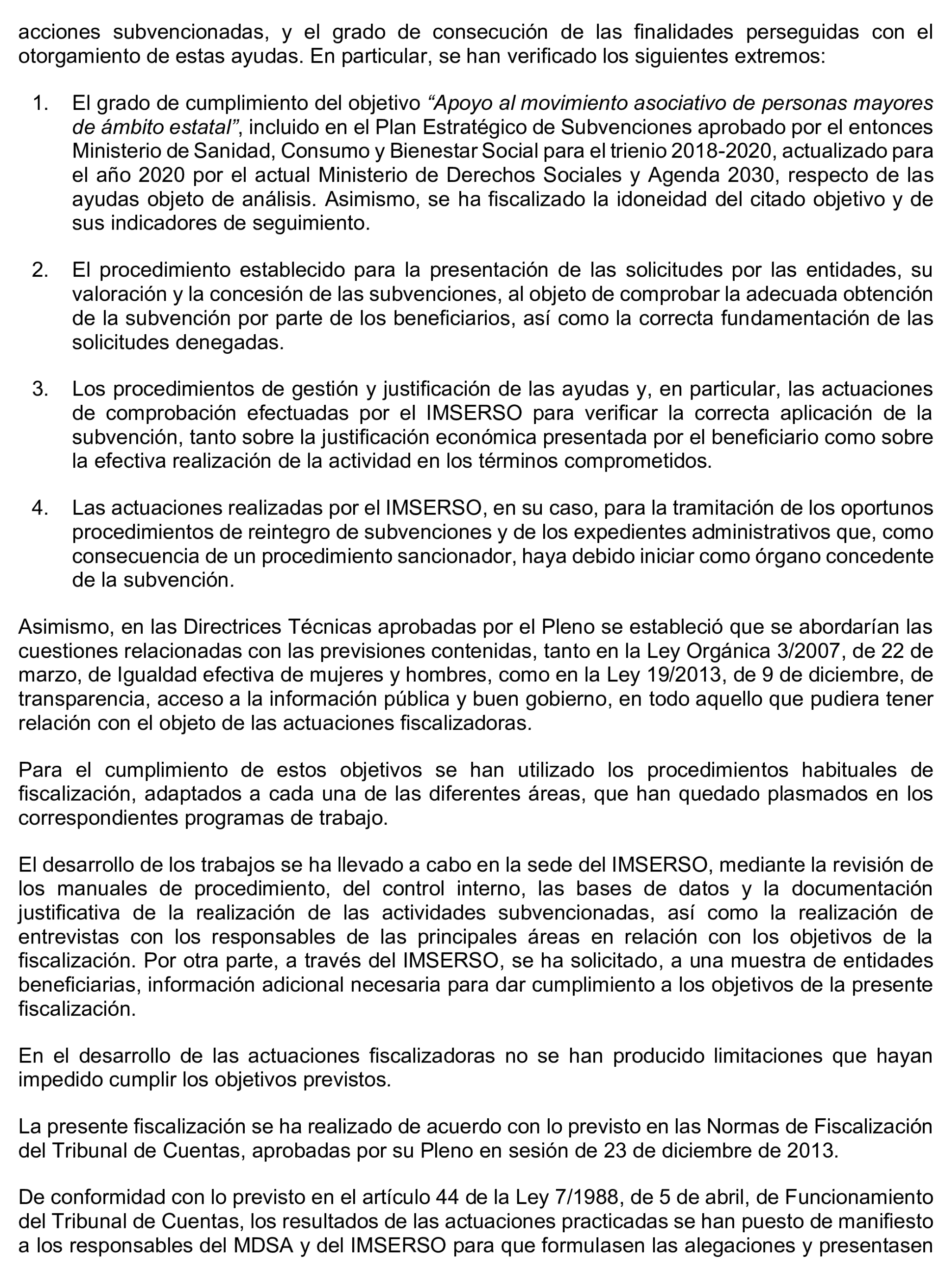 Imagen del artículo Resolución de 17 de septiembre de 2024, aprobada por la Comisión Mixta para las Relaciones con el Tribunal de Cuentas, en relación con el Informe de fiscalización de las subvenciones de régimen general concedidas por el Instituto de Mayores y Servicios Sociales en el área de atención a mayores, ejercicio 2020.