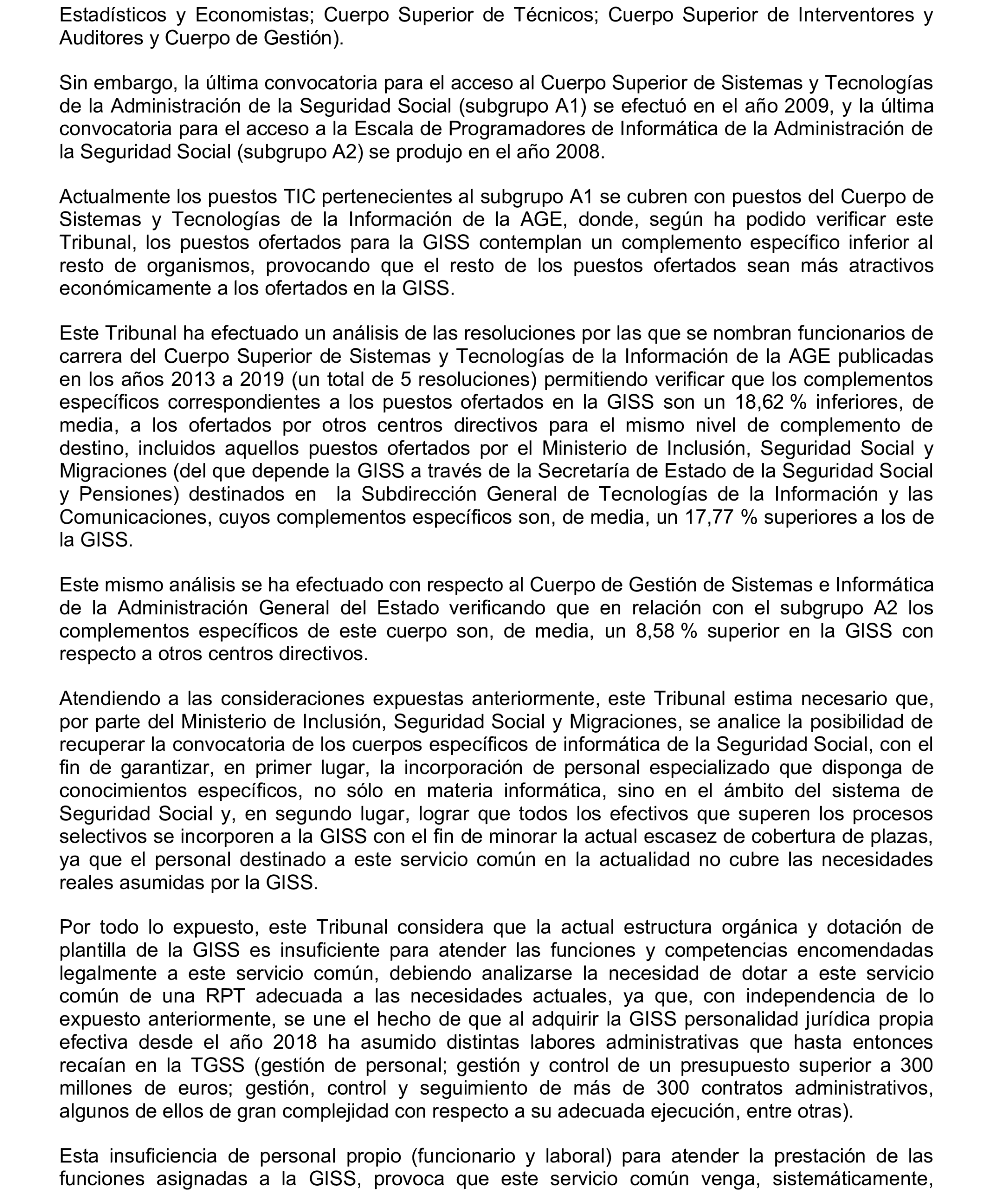Imagen del artículo Resolución de 17 de septiembre de 2024, aprobada por la Comisión Mixta para las Relaciones con el Tribunal de Cuentas, en relación con el Informe de fiscalización integral de la Gerencia de Informática de la Seguridad Social, ejercicios 2018 y 2019.