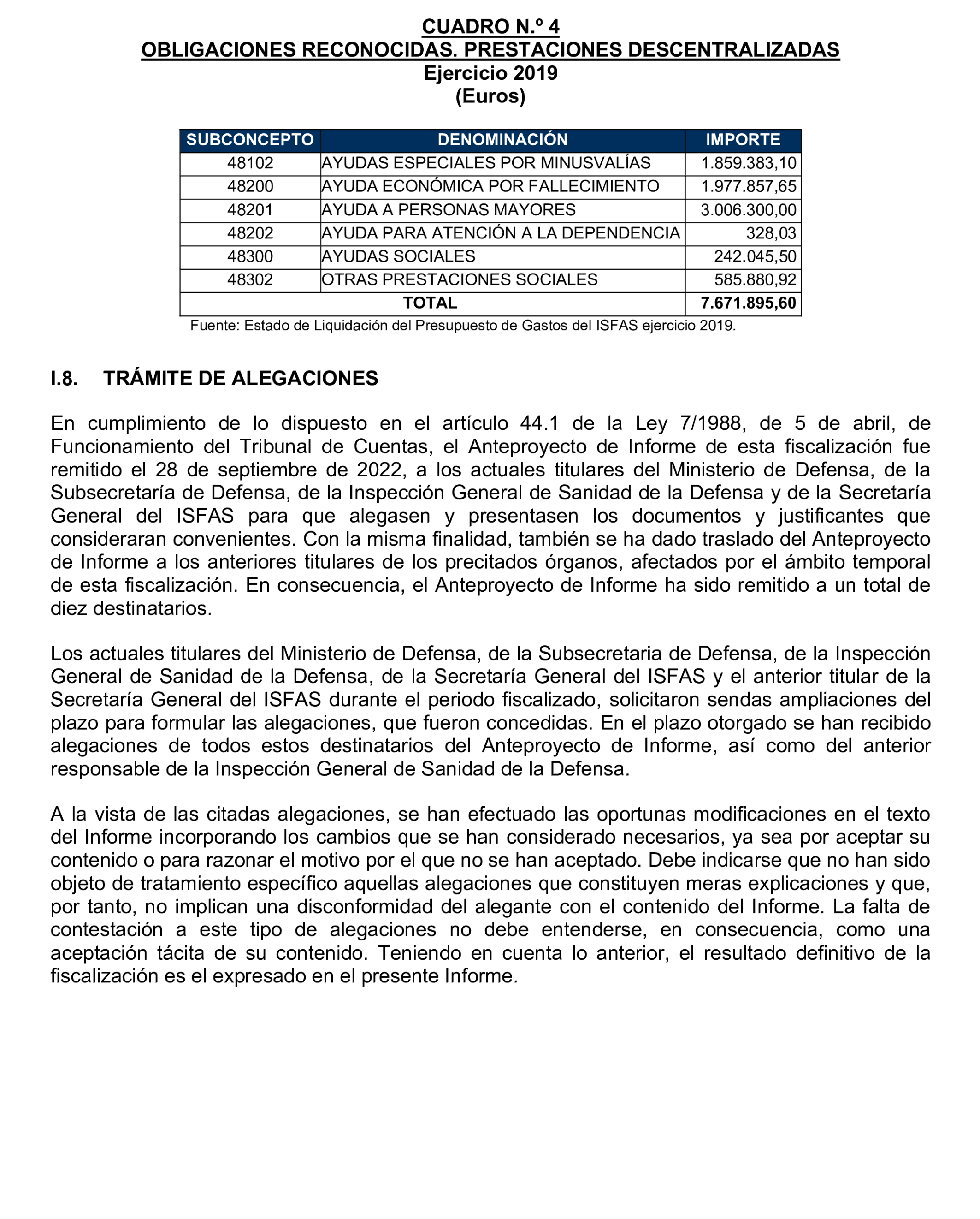 Imagen del artículo Resolución de 17 de septiembre de 2024, aprobada por la Comisión Mixta para las Relaciones con el Tribunal de Cuentas, en relación con el Informe de fiscalización operativa sobre la gestión de las prestaciones económicas y sociales reconocidas por el Instituto Social de las Fuerzas Armadas, ejercicio 2019.