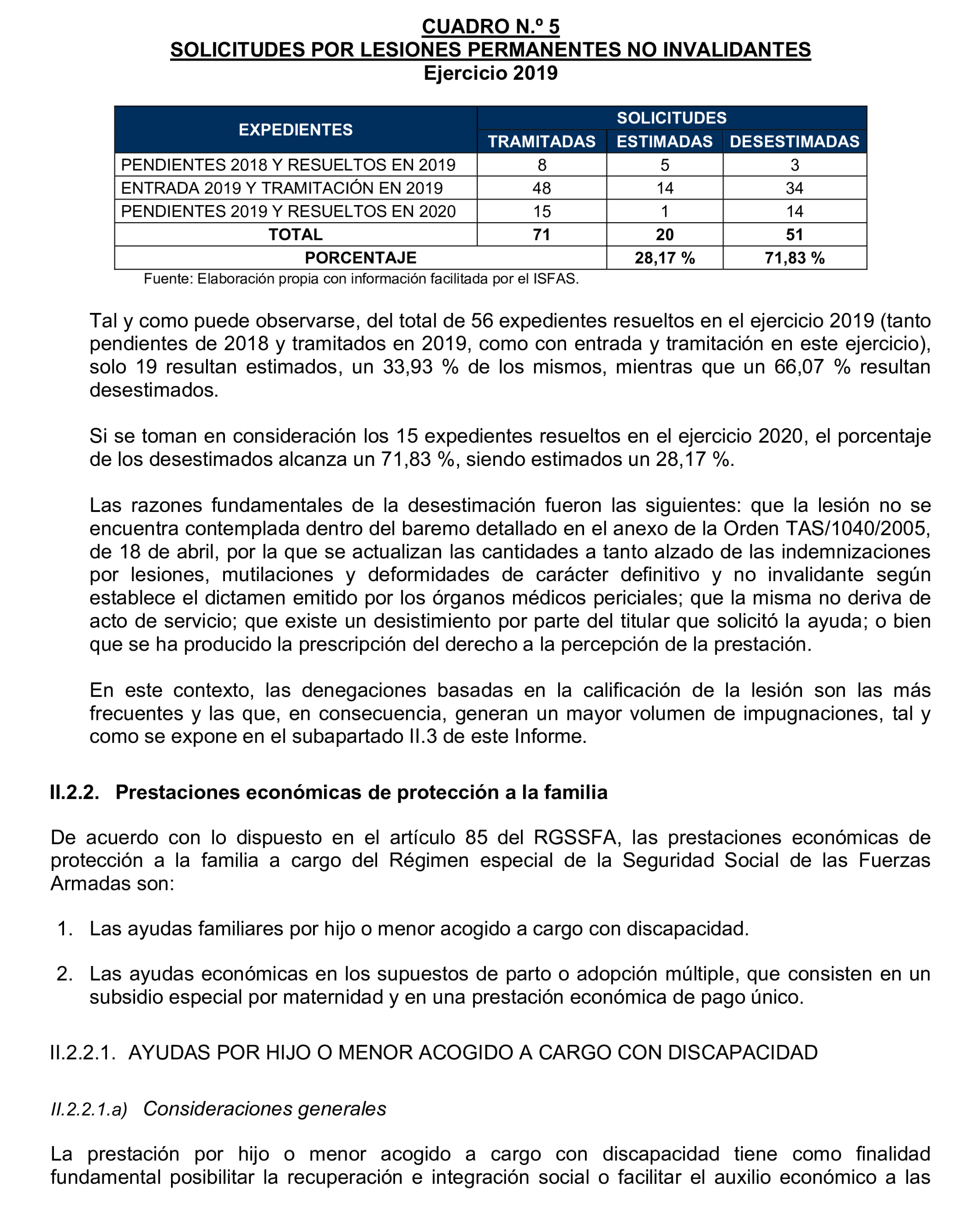 Imagen del artículo Resolución de 17 de septiembre de 2024, aprobada por la Comisión Mixta para las Relaciones con el Tribunal de Cuentas, en relación con el Informe de fiscalización operativa sobre la gestión de las prestaciones económicas y sociales reconocidas por el Instituto Social de las Fuerzas Armadas, ejercicio 2019.
