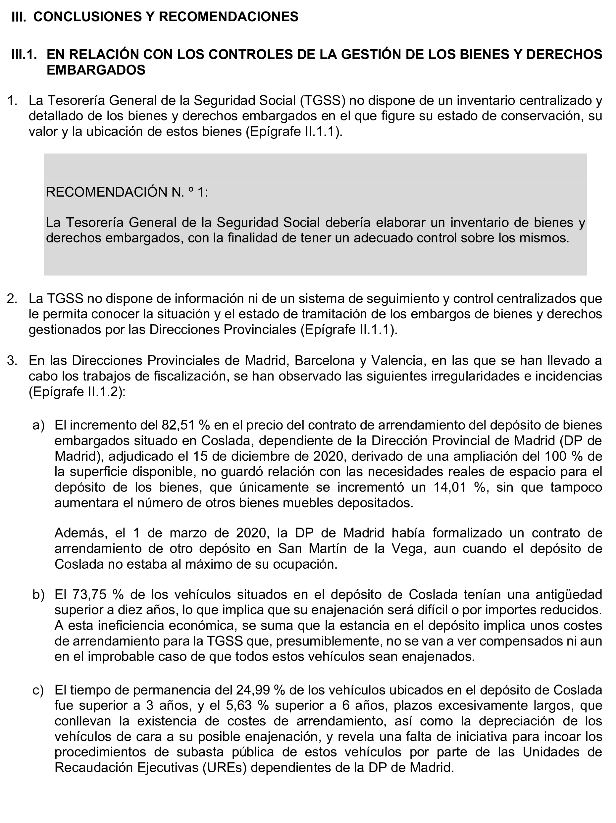 Imagen del artículo Resolución de 17 de septiembre de 2024, aprobada por la Comisión Mixta para las Relaciones con el Tribunal de Cuentas, en relación con el Informe de fiscalización operativa sobre la gestión de los bienes y derechos embargados por la Tesorería General de la Seguridad Social, ejercicio 2021.