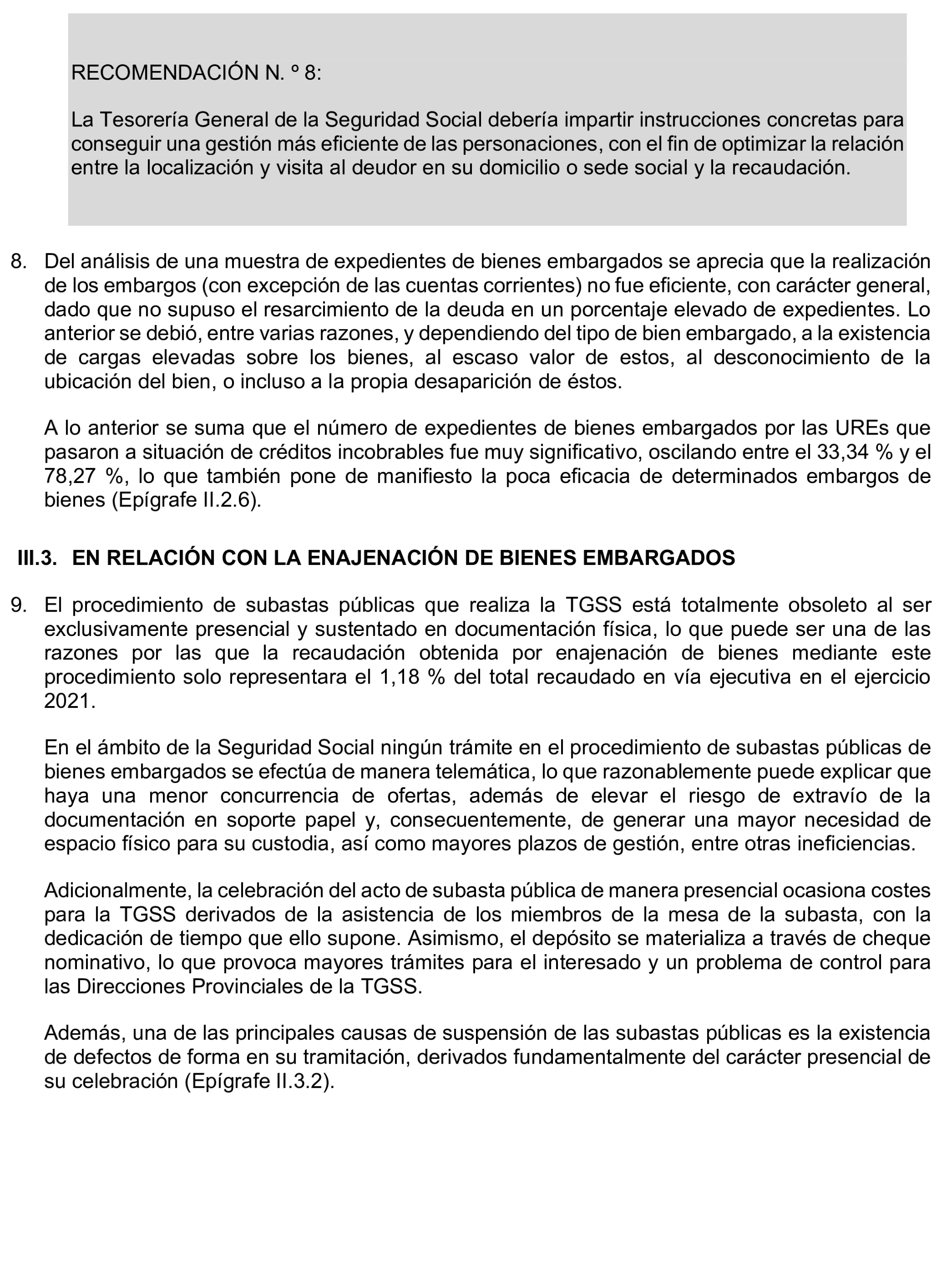 Imagen del artículo Resolución de 17 de septiembre de 2024, aprobada por la Comisión Mixta para las Relaciones con el Tribunal de Cuentas, en relación con el Informe de fiscalización operativa sobre la gestión de los bienes y derechos embargados por la Tesorería General de la Seguridad Social, ejercicio 2021.