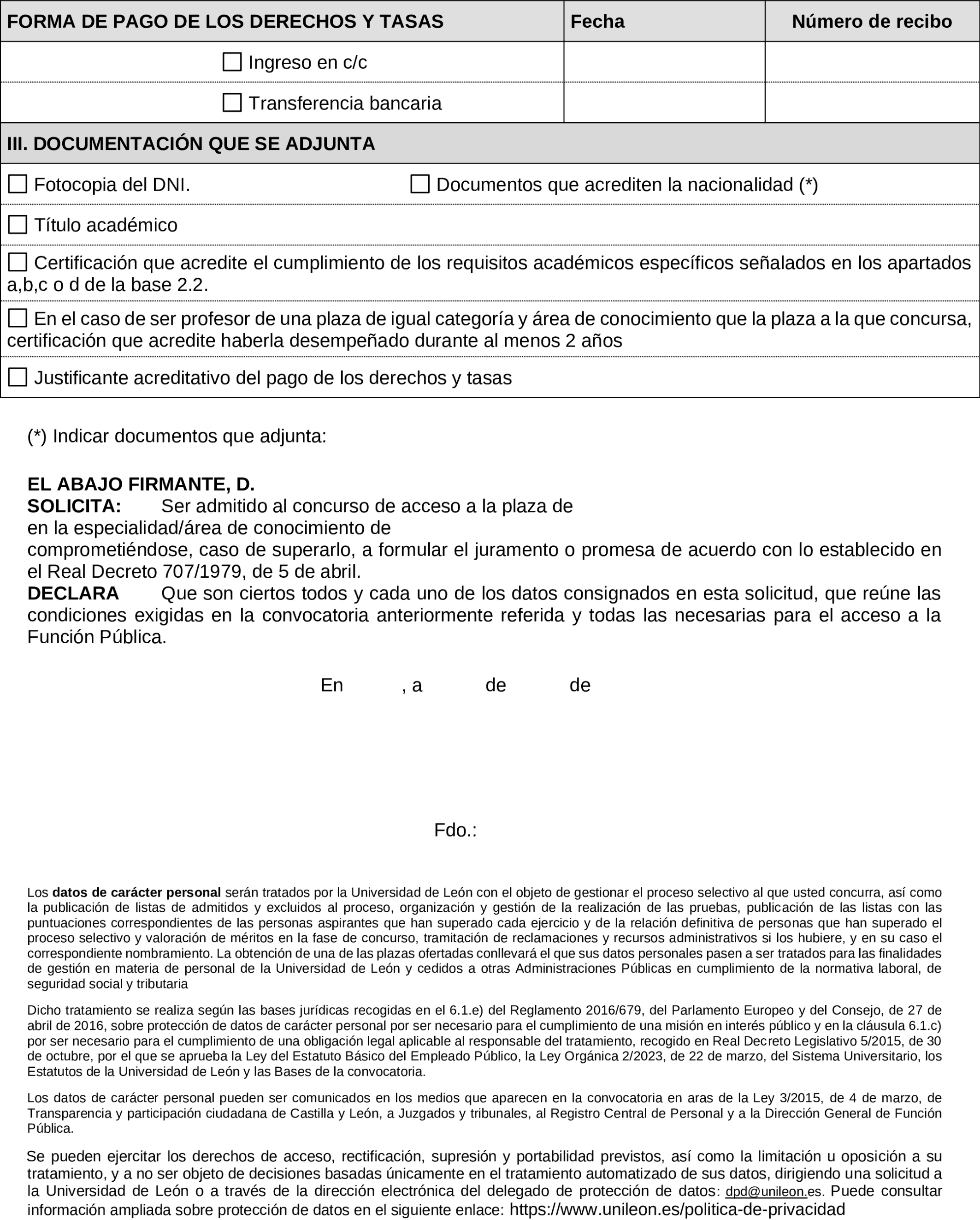 Imagen del artículo Resolución de 17 de diciembre de 2024, de la Universidad de León, por la que se convoca concurso de acceso a plaza de cuerpos docentes universitarios.