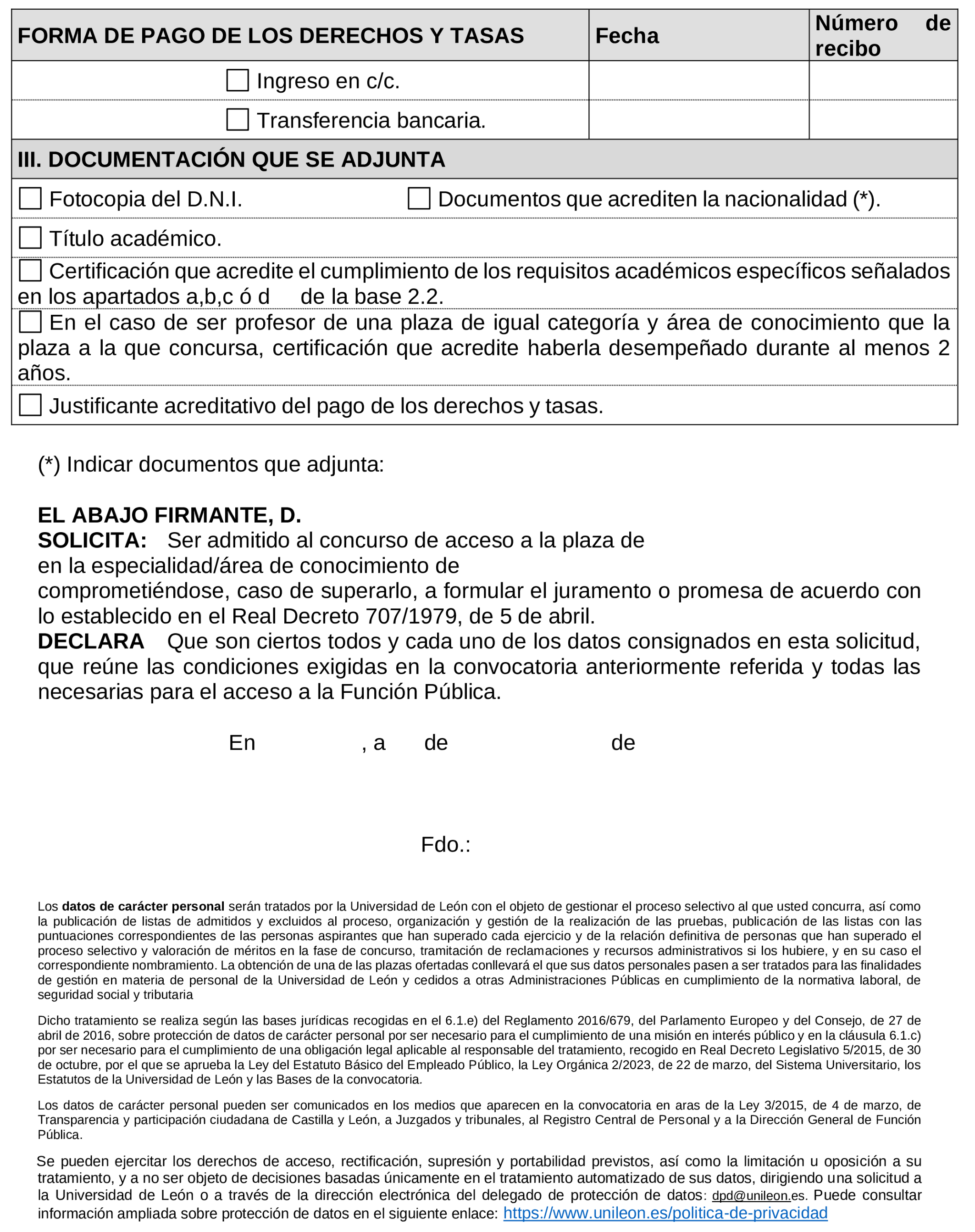 Imagen del artículo Resolución de 17 de diciembre de 2024, de la Universidad de León, por la que se convoca concurso de acceso a plazas de cuerpos docentes universitarios.