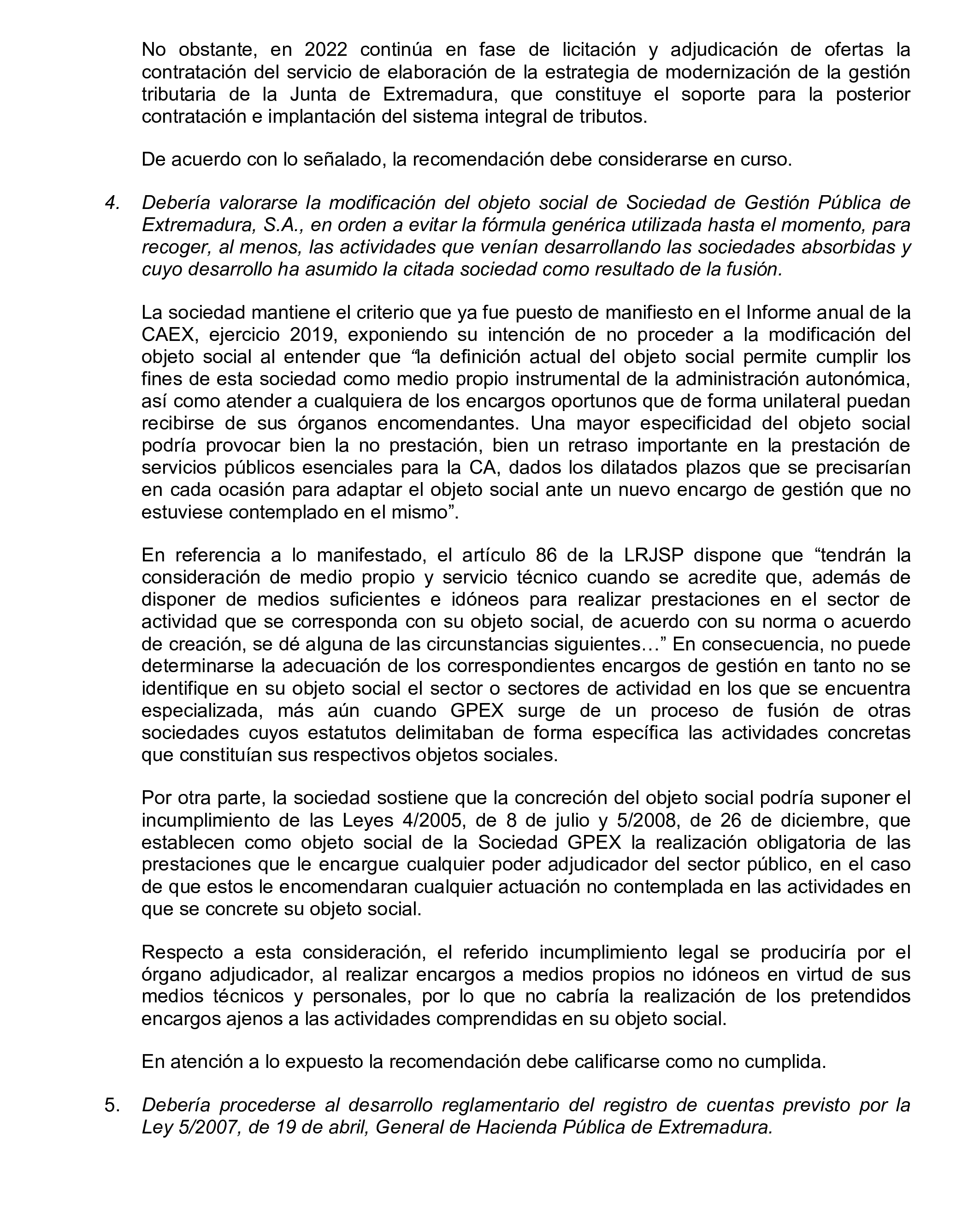 Imagen del artículo Resolución de 24 de septiembre de 2024, aprobada por la Comisión Mixta para las Relaciones con el Tribunal de Cuentas, en relación con el Informe de fiscalización de la Cuenta General de la Comunidad Autónoma de Extremadura, ejercicio 2020.