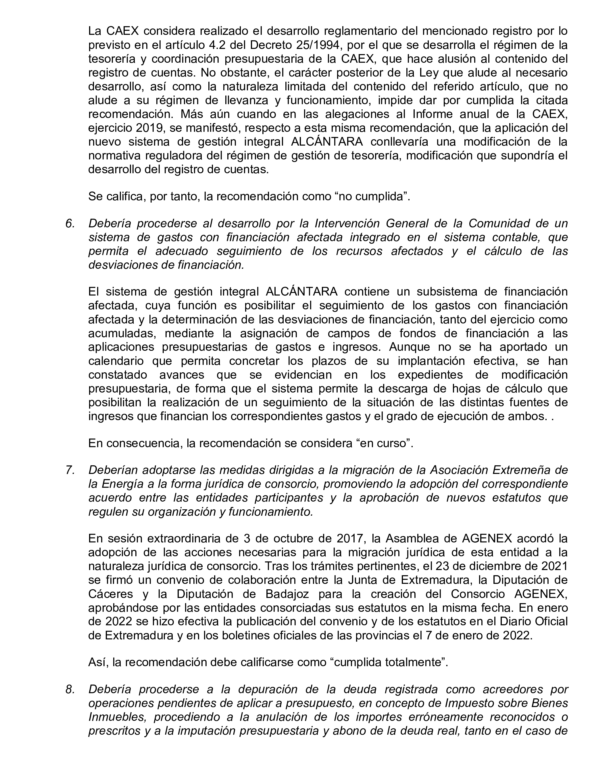 Imagen del artículo Resolución de 24 de septiembre de 2024, aprobada por la Comisión Mixta para las Relaciones con el Tribunal de Cuentas, en relación con el Informe de fiscalización de la Cuenta General de la Comunidad Autónoma de Extremadura, ejercicio 2020.