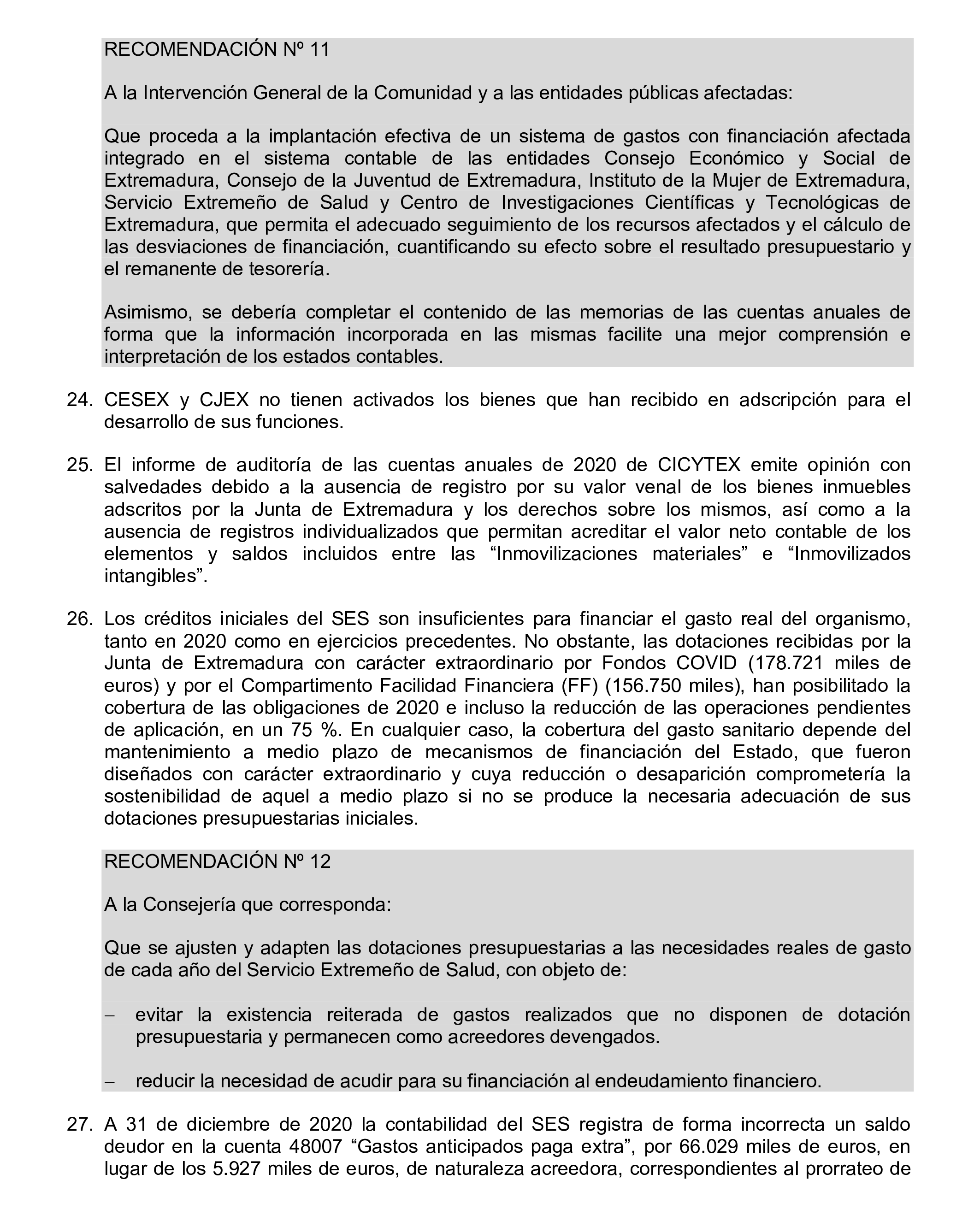 Imagen del artículo Resolución de 24 de septiembre de 2024, aprobada por la Comisión Mixta para las Relaciones con el Tribunal de Cuentas, en relación con el Informe de fiscalización de la Cuenta General de la Comunidad Autónoma de Extremadura, ejercicio 2020.