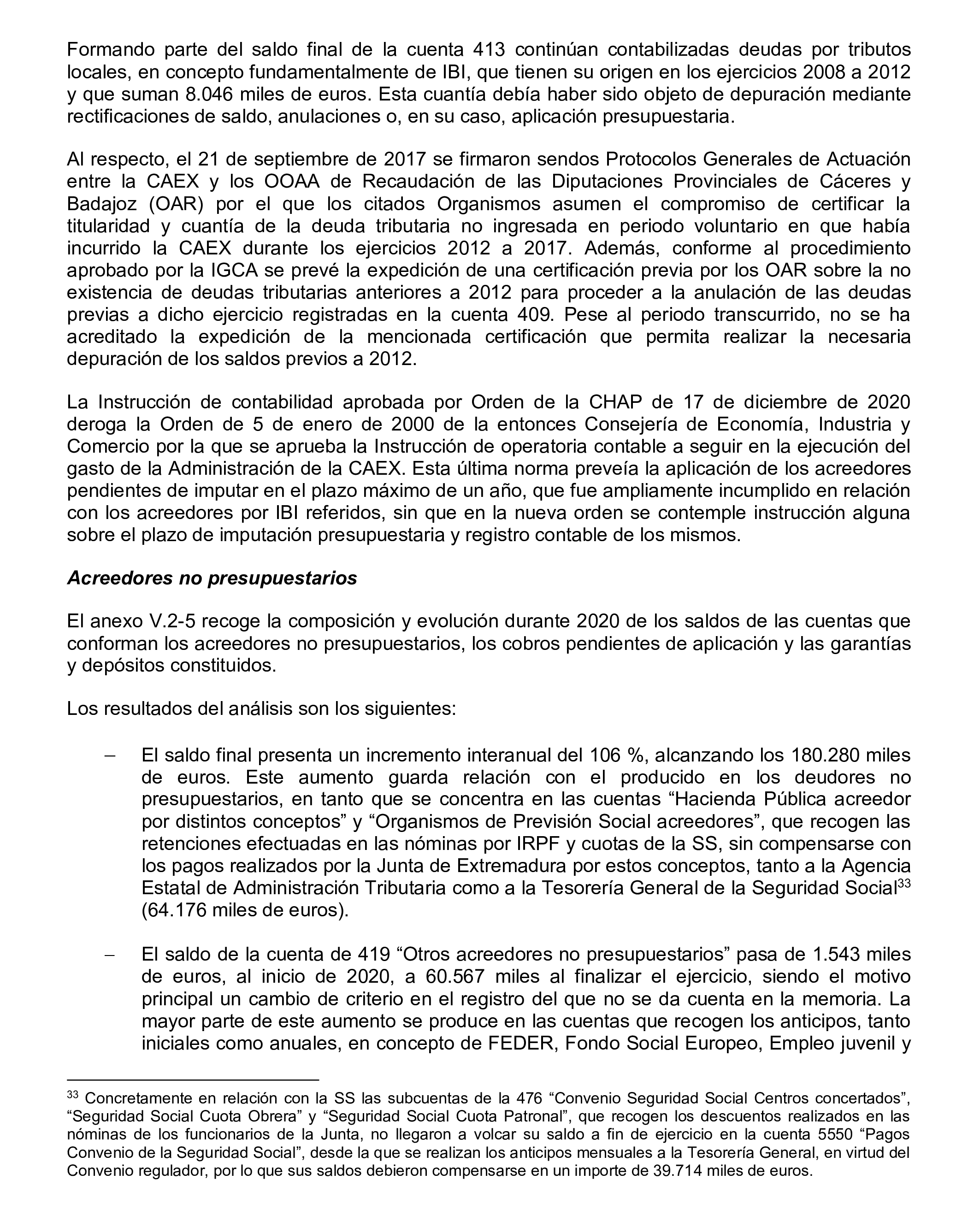 Imagen del artículo Resolución de 24 de septiembre de 2024, aprobada por la Comisión Mixta para las Relaciones con el Tribunal de Cuentas, en relación con el Informe de fiscalización de la Cuenta General de la Comunidad Autónoma de Extremadura, ejercicio 2020.