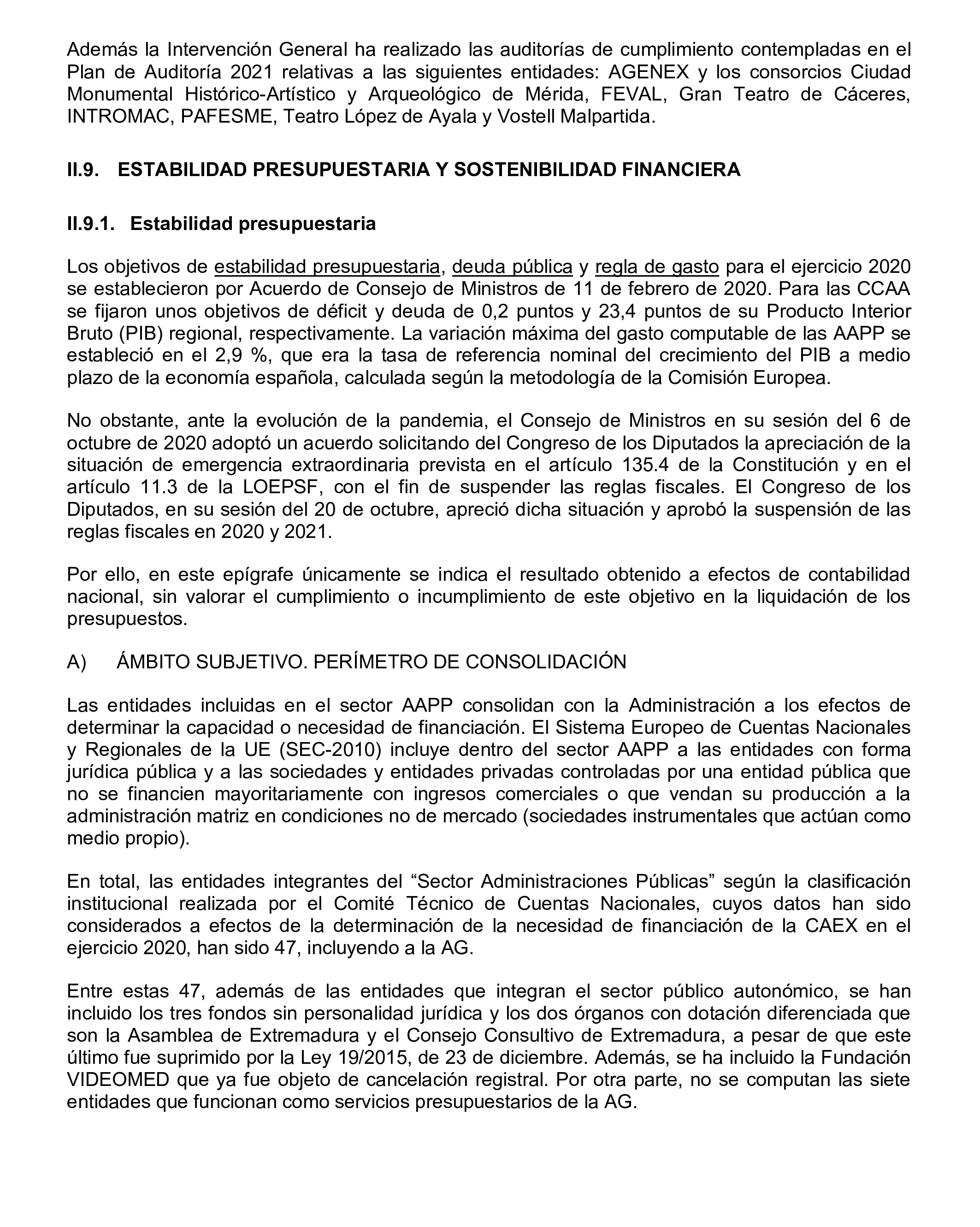 Imagen del artículo Resolución de 24 de septiembre de 2024, aprobada por la Comisión Mixta para las Relaciones con el Tribunal de Cuentas, en relación con el Informe de fiscalización de la Cuenta General de la Comunidad Autónoma de Extremadura, ejercicio 2020.