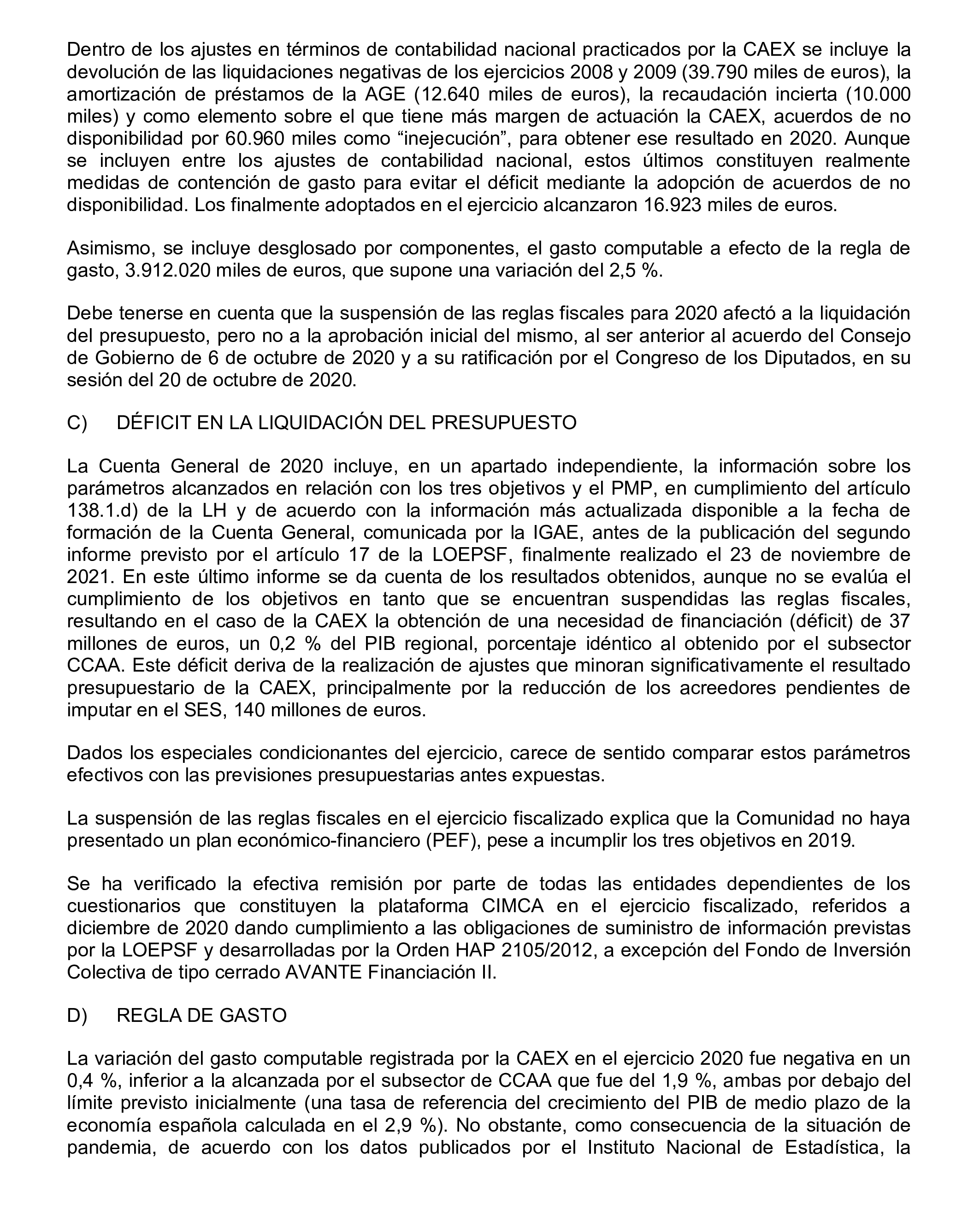 Imagen del artículo Resolución de 24 de septiembre de 2024, aprobada por la Comisión Mixta para las Relaciones con el Tribunal de Cuentas, en relación con el Informe de fiscalización de la Cuenta General de la Comunidad Autónoma de Extremadura, ejercicio 2020.