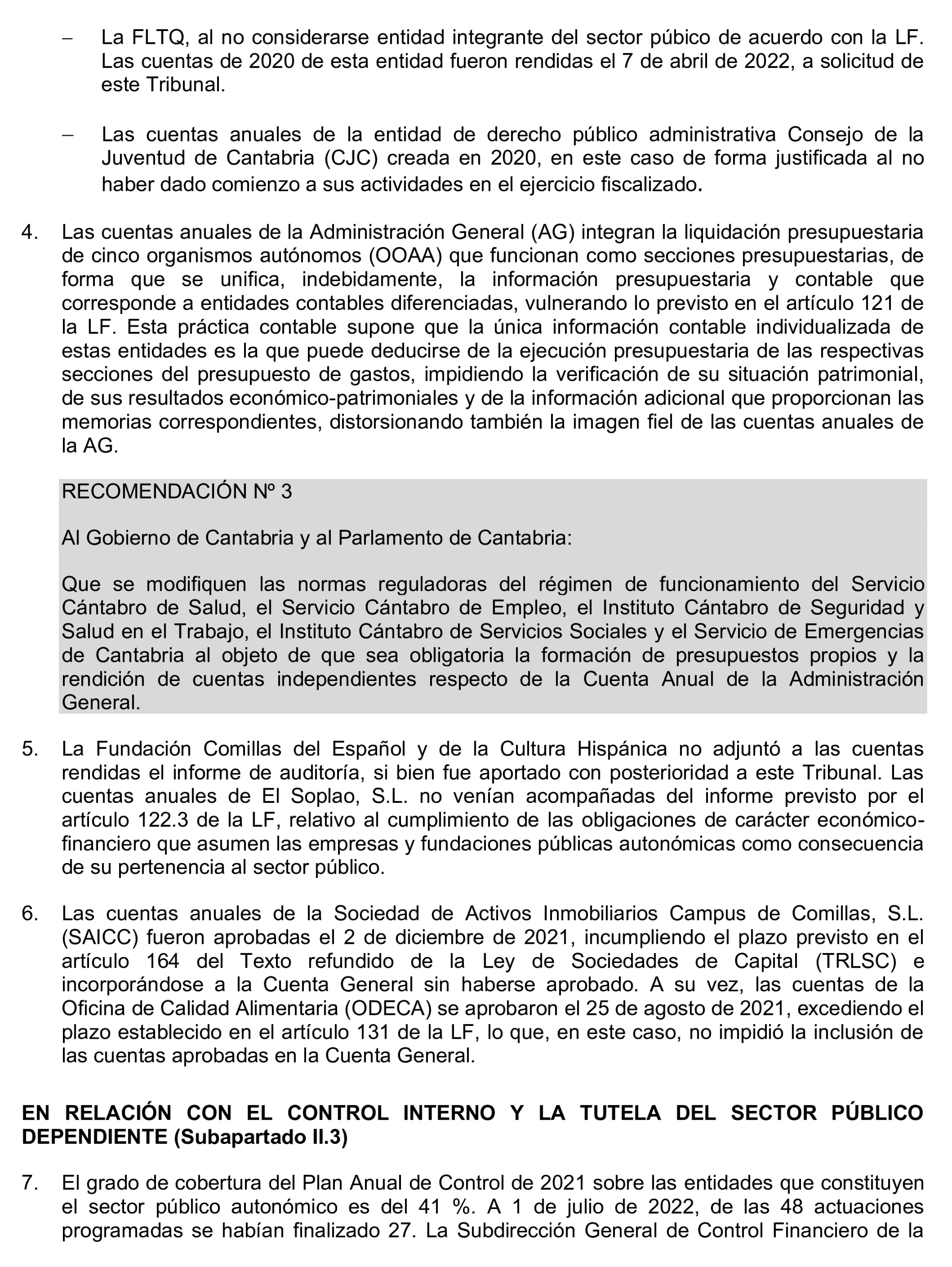 Imagen del artículo Resolución de 24 de septiembre de 2024, aprobada por la Comisión Mixta para las Relaciones con el Tribunal de Cuentas, en relación con el Informe de fiscalización de la Cuenta General de la Comunidad Autónoma de Cantabria, ejercicio 2020.