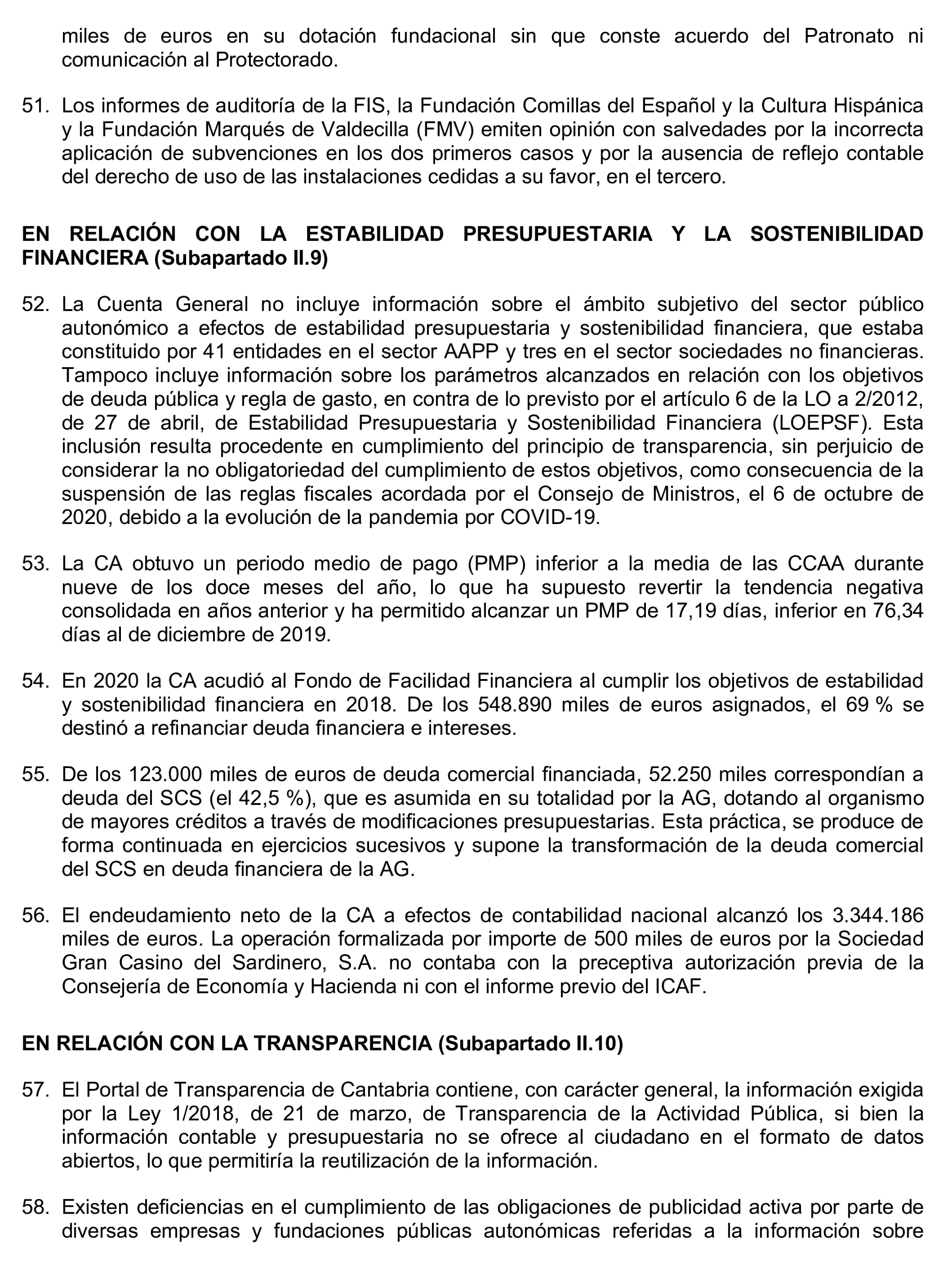 Imagen del artículo Resolución de 24 de septiembre de 2024, aprobada por la Comisión Mixta para las Relaciones con el Tribunal de Cuentas, en relación con el Informe de fiscalización de la Cuenta General de la Comunidad Autónoma de Cantabria, ejercicio 2020.