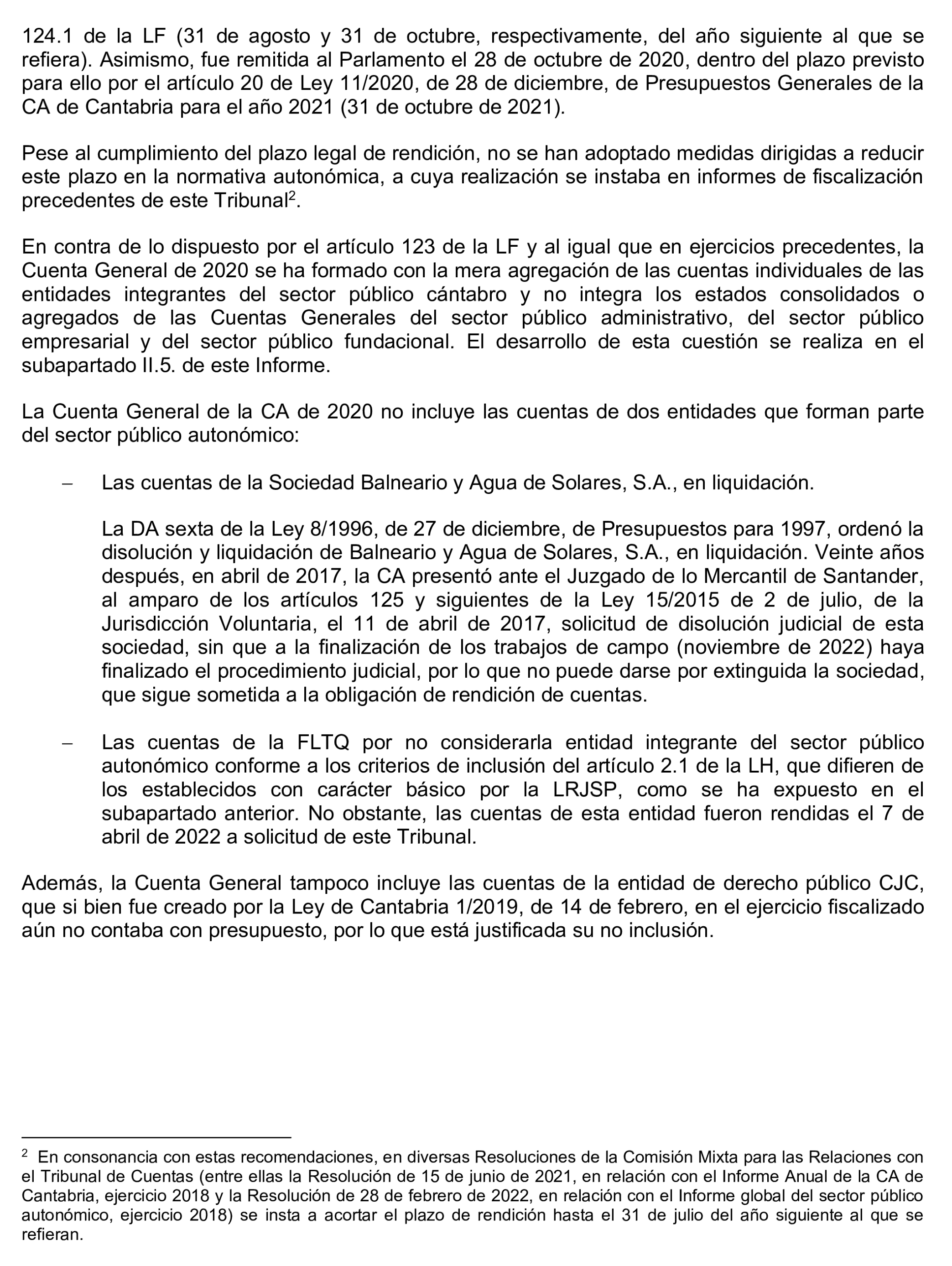 Imagen del artículo Resolución de 24 de septiembre de 2024, aprobada por la Comisión Mixta para las Relaciones con el Tribunal de Cuentas, en relación con el Informe de fiscalización de la Cuenta General de la Comunidad Autónoma de Cantabria, ejercicio 2020.
