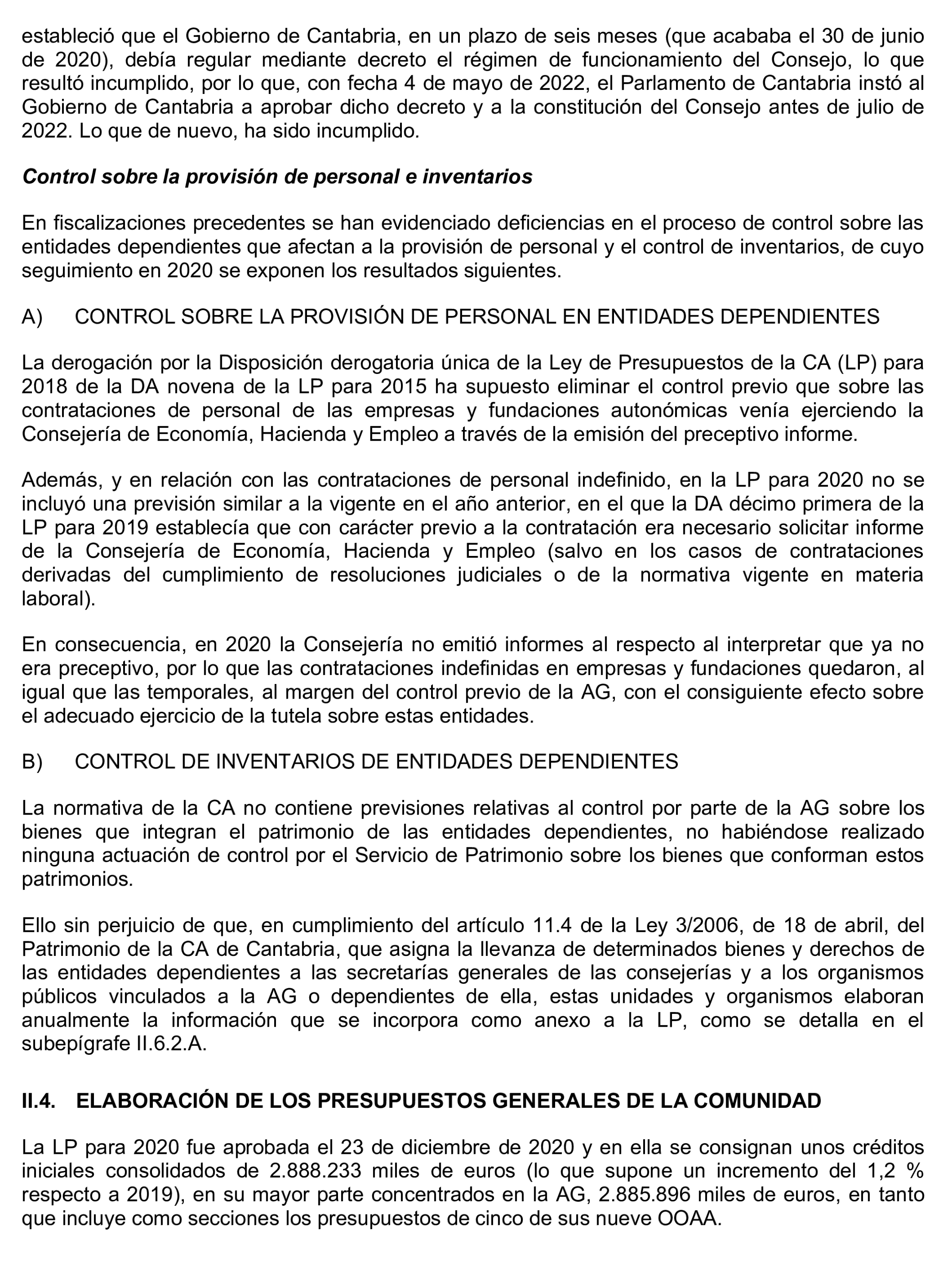 Imagen del artículo Resolución de 24 de septiembre de 2024, aprobada por la Comisión Mixta para las Relaciones con el Tribunal de Cuentas, en relación con el Informe de fiscalización de la Cuenta General de la Comunidad Autónoma de Cantabria, ejercicio 2020.