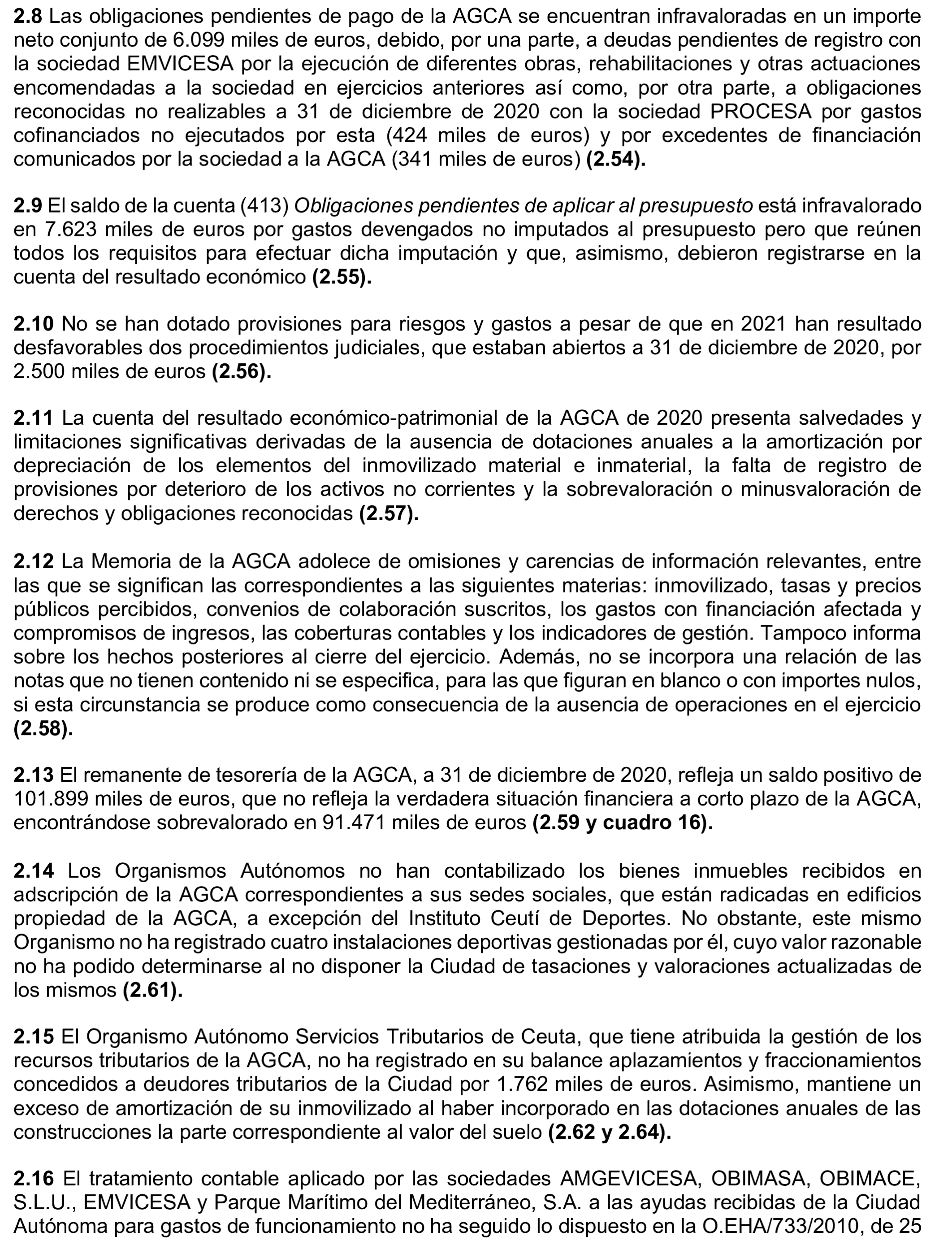 Imagen del artículo Resolución de 24 de septiembre de 2024, aprobada por la Comisión Mixta para las Relaciones con el Tribunal de Cuentas, en relación con el Informe de fiscalización de la Cuenta General de la Ciudad Autónoma de Ceuta, ejercicio 2020.
