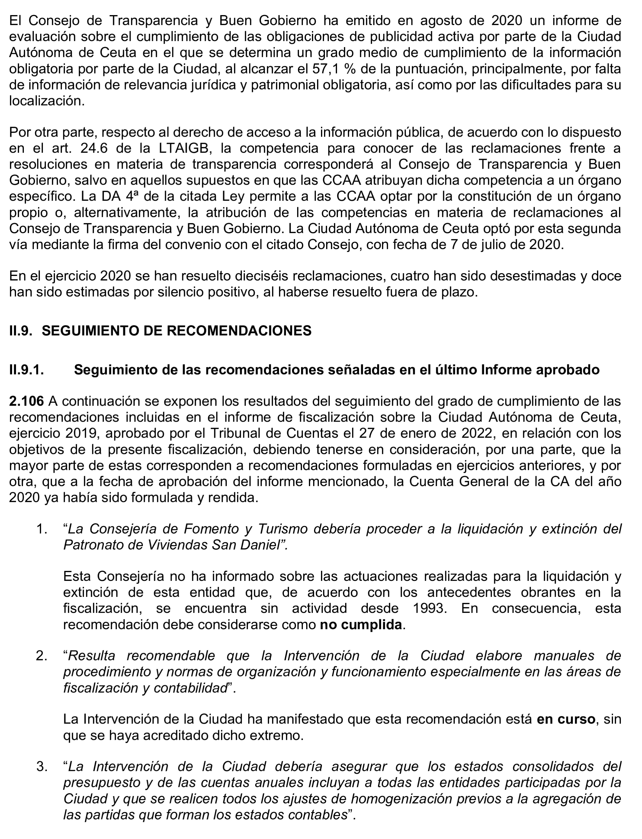Imagen del artículo Resolución de 24 de septiembre de 2024, aprobada por la Comisión Mixta para las Relaciones con el Tribunal de Cuentas, en relación con el Informe de fiscalización de la Cuenta General de la Ciudad Autónoma de Ceuta, ejercicio 2020.