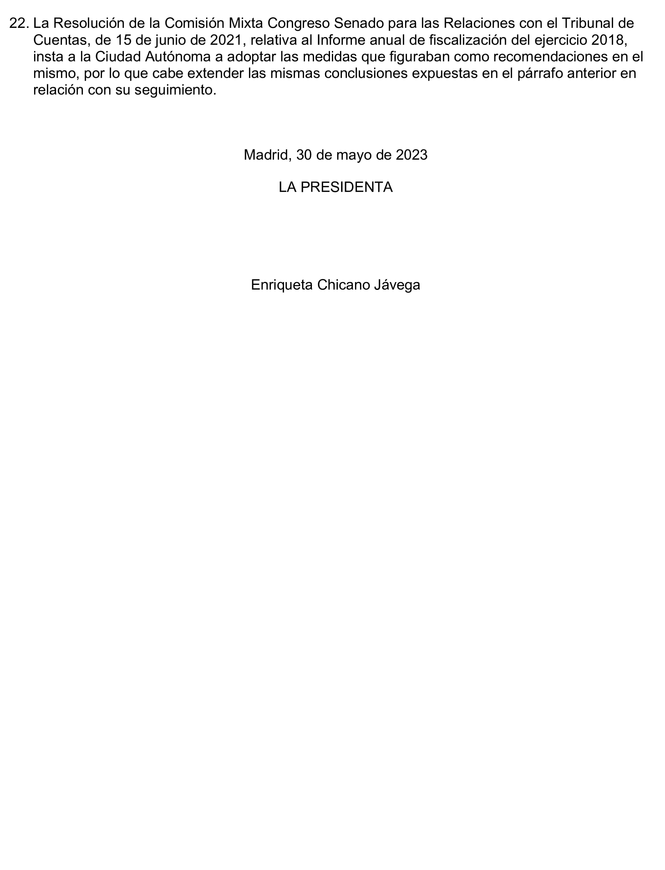 Imagen del artículo Resolución de 24 de septiembre de 2024, aprobada por la Comisión Mixta para las Relaciones con el Tribunal de Cuentas, en relación con el Informe de fiscalización de la Cuenta General de la Ciudad Autónoma de Ceuta, ejercicio 2020.