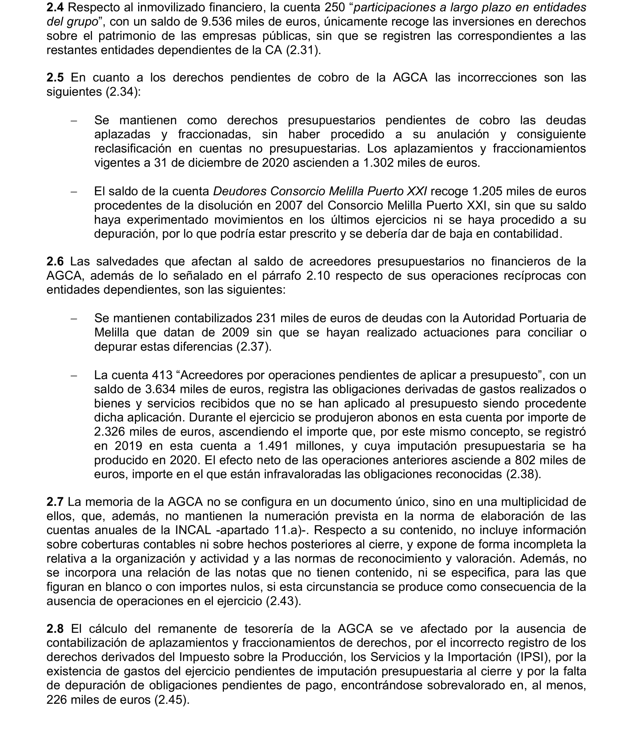 Imagen del artículo Resolución de 24 de septiembre de 2024, aprobada por la Comisión Mixta para las Relaciones con el Tribunal de Cuentas, en relación con el Informe de fiscalización de la Cuenta General de la Ciudad Autónoma de Melilla, ejercicio 2020.