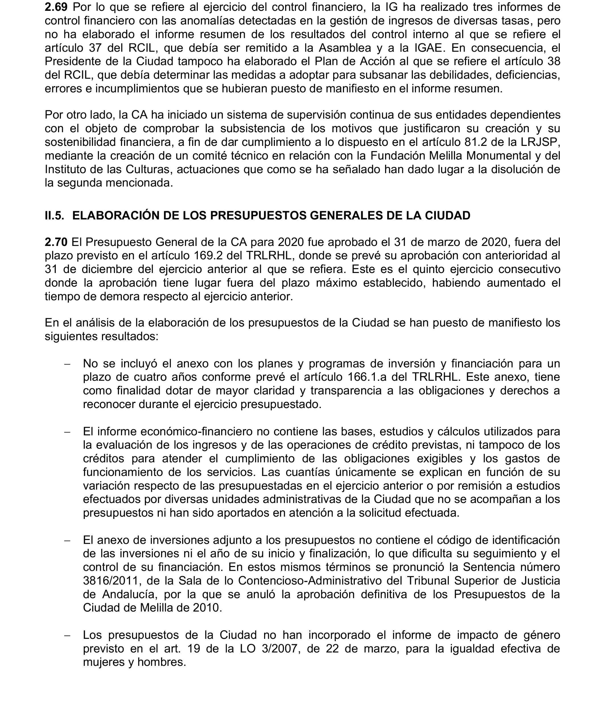 Imagen del artículo Resolución de 24 de septiembre de 2024, aprobada por la Comisión Mixta para las Relaciones con el Tribunal de Cuentas, en relación con el Informe de fiscalización de la Cuenta General de la Ciudad Autónoma de Melilla, ejercicio 2020.