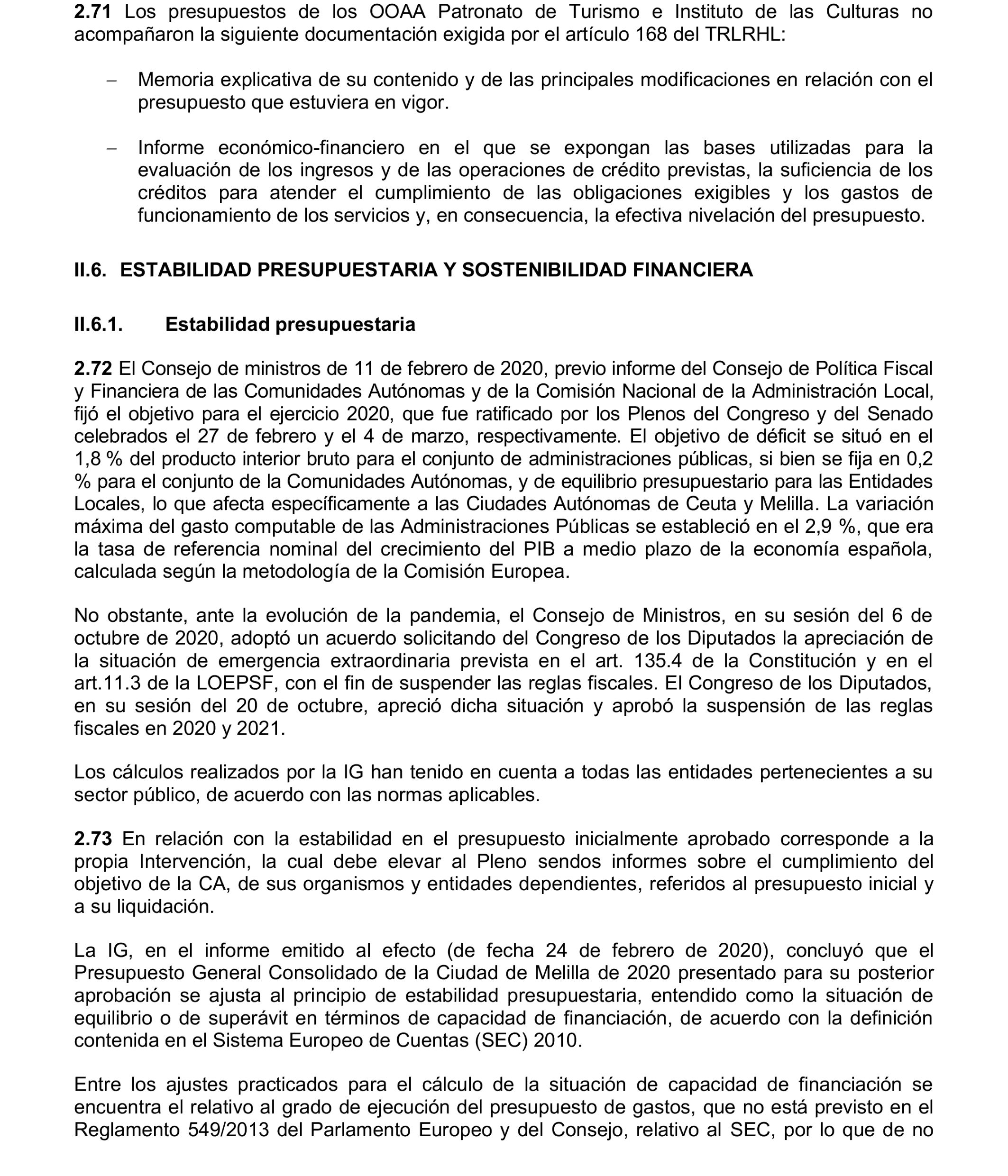 Imagen del artículo Resolución de 24 de septiembre de 2024, aprobada por la Comisión Mixta para las Relaciones con el Tribunal de Cuentas, en relación con el Informe de fiscalización de la Cuenta General de la Ciudad Autónoma de Melilla, ejercicio 2020.