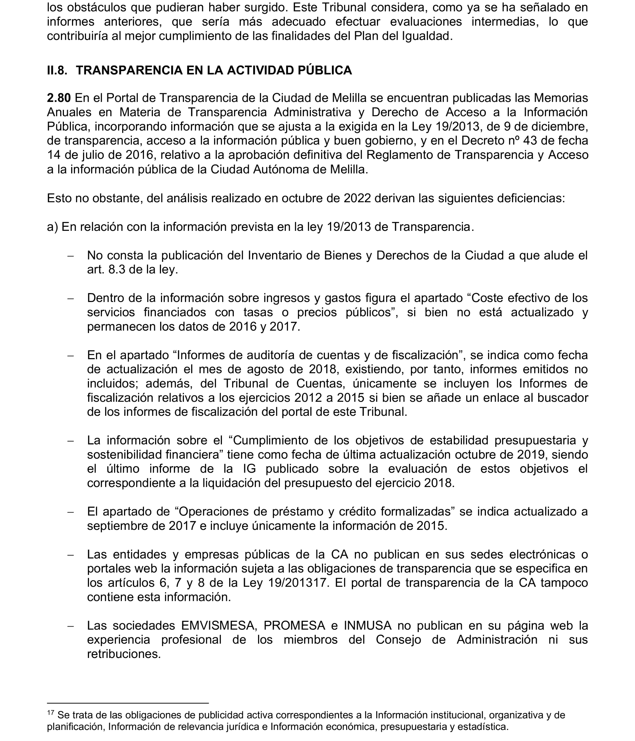Imagen del artículo Resolución de 24 de septiembre de 2024, aprobada por la Comisión Mixta para las Relaciones con el Tribunal de Cuentas, en relación con el Informe de fiscalización de la Cuenta General de la Ciudad Autónoma de Melilla, ejercicio 2020.