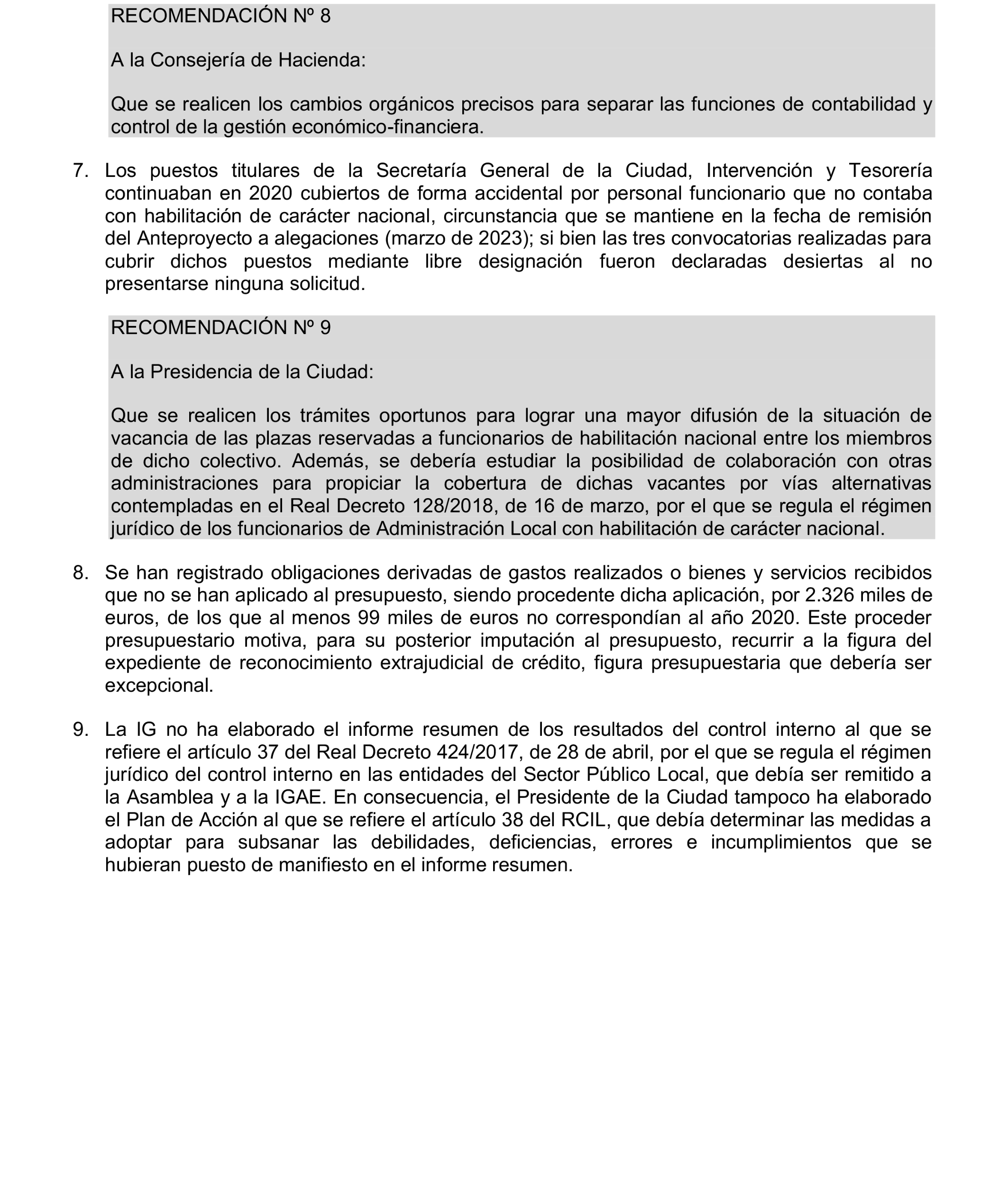 Imagen del artículo Resolución de 24 de septiembre de 2024, aprobada por la Comisión Mixta para las Relaciones con el Tribunal de Cuentas, en relación con el Informe de fiscalización de la Cuenta General de la Ciudad Autónoma de Melilla, ejercicio 2020.