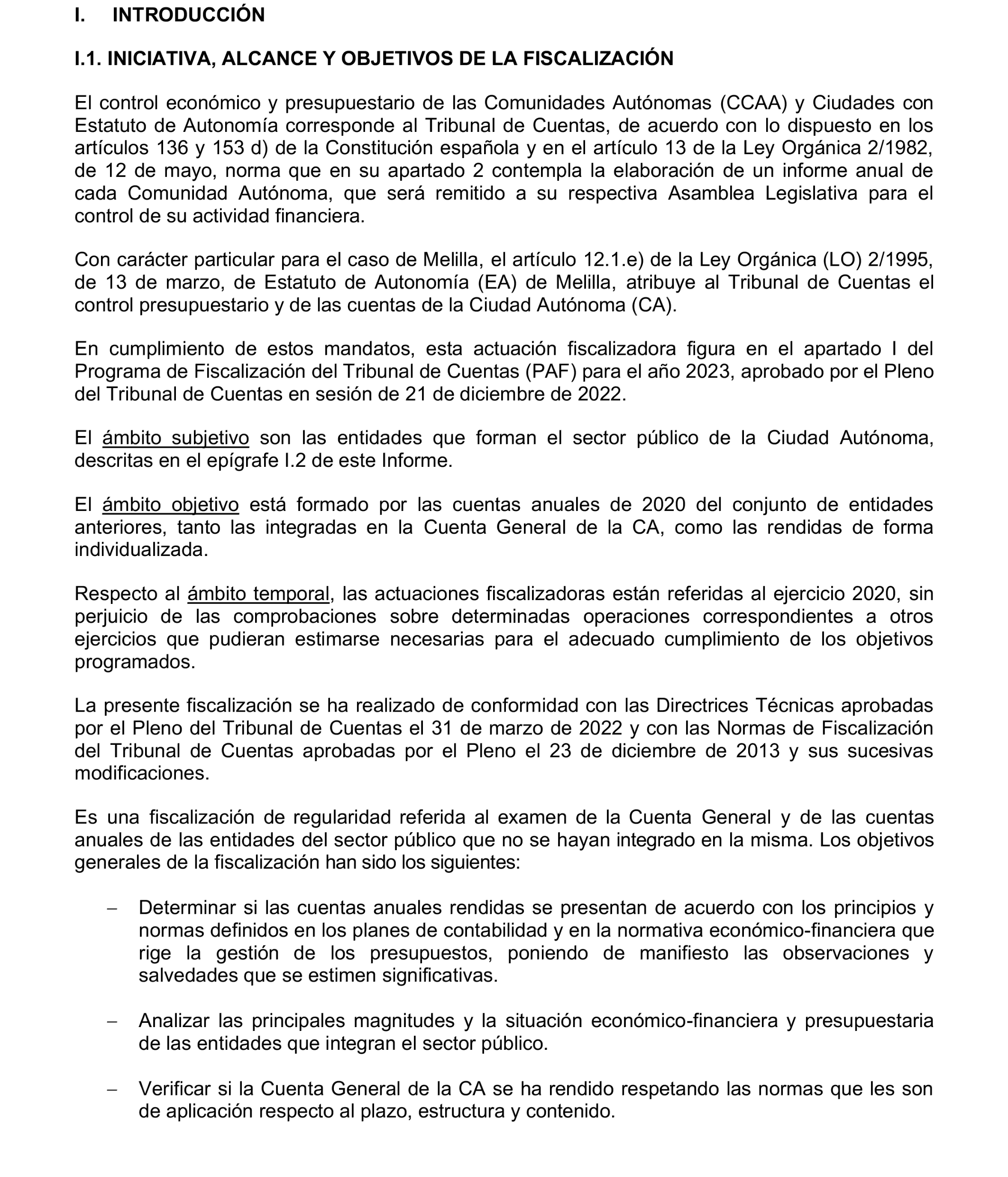 Imagen del artículo Resolución de 24 de septiembre de 2024, aprobada por la Comisión Mixta para las Relaciones con el Tribunal de Cuentas, en relación con el Informe de fiscalización de la Cuenta General de la Ciudad Autónoma de Melilla, ejercicio 2020.