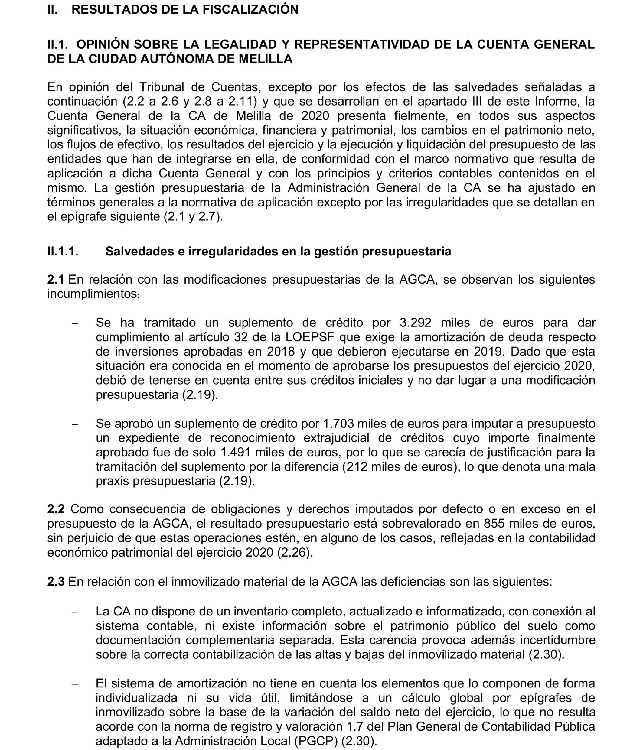 Imagen del artículo Resolución de 24 de septiembre de 2024, aprobada por la Comisión Mixta para las Relaciones con el Tribunal de Cuentas, en relación con el Informe de fiscalización de la Cuenta General de la Ciudad Autónoma de Melilla, ejercicio 2020.