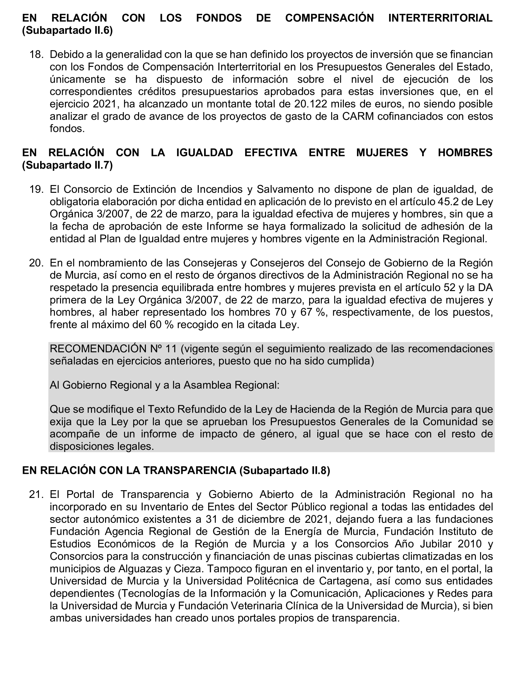Imagen del artículo Resolución de 24 de septiembre de 2024, aprobada por la Comisión Mixta para las Relaciones con el Tribunal de Cuentas, en relación con el Informe de fiscalización de la Cuenta General y del resto de cuentas anuales del sector público de la Comunidad Autónoma de la Región de Murcia, ejercicio 2021.