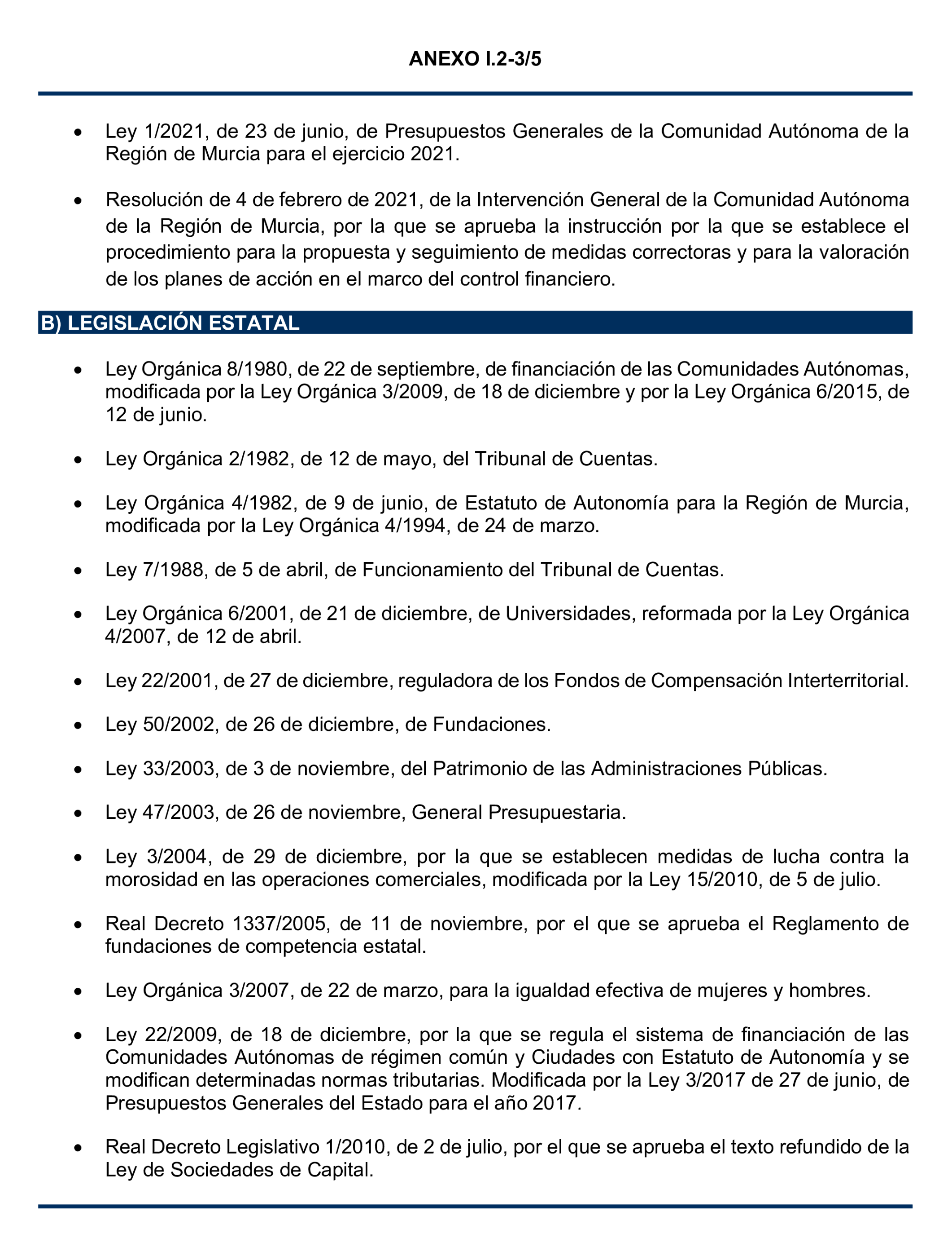 Imagen del artículo Resolución de 24 de septiembre de 2024, aprobada por la Comisión Mixta para las Relaciones con el Tribunal de Cuentas, en relación con el Informe de fiscalización de la Cuenta General y del resto de cuentas anuales del sector público de la Comunidad Autónoma de la Región de Murcia, ejercicio 2021.