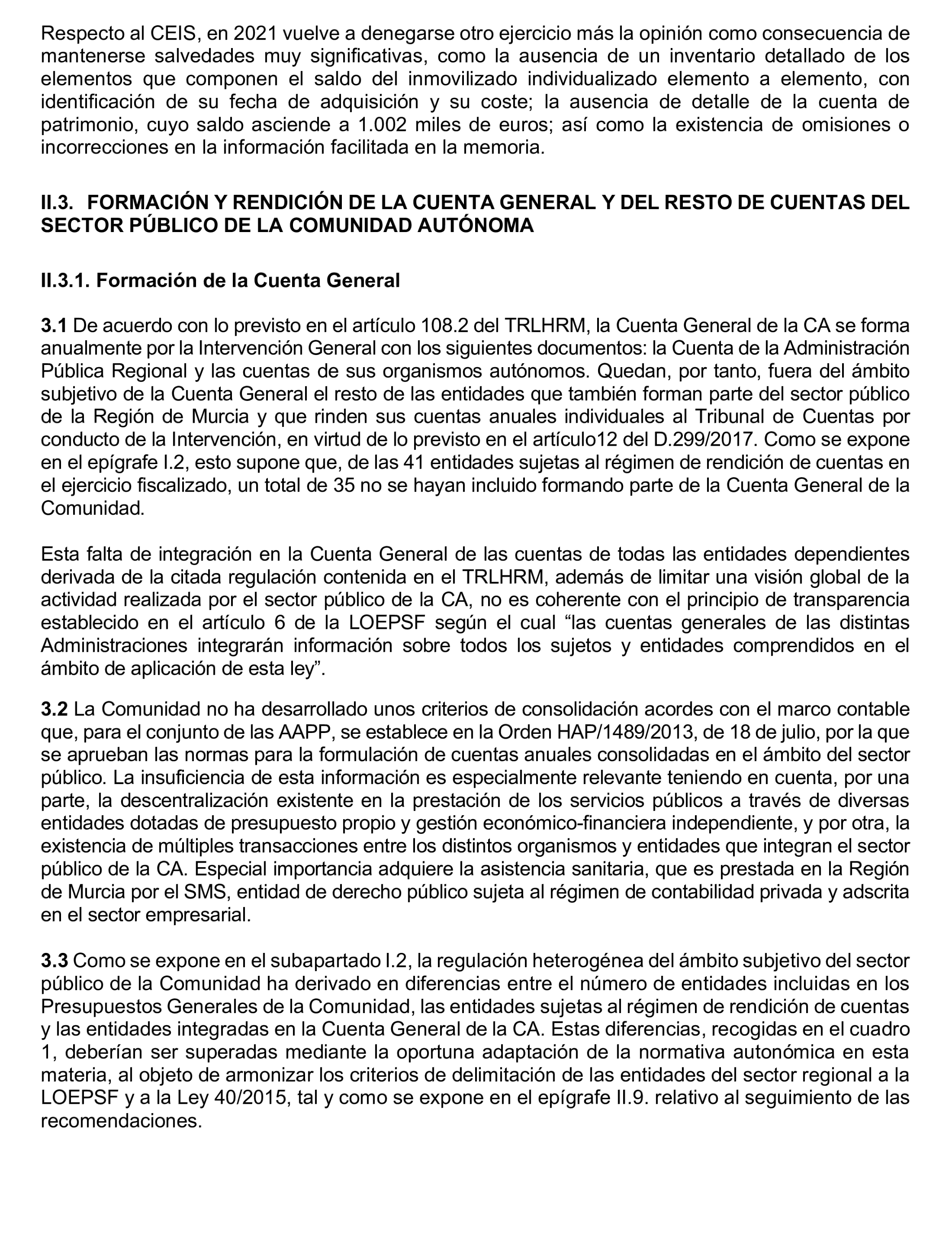 Imagen del artículo Resolución de 24 de septiembre de 2024, aprobada por la Comisión Mixta para las Relaciones con el Tribunal de Cuentas, en relación con el Informe de fiscalización de la Cuenta General y del resto de cuentas anuales del sector público de la Comunidad Autónoma de la Región de Murcia, ejercicio 2021.
